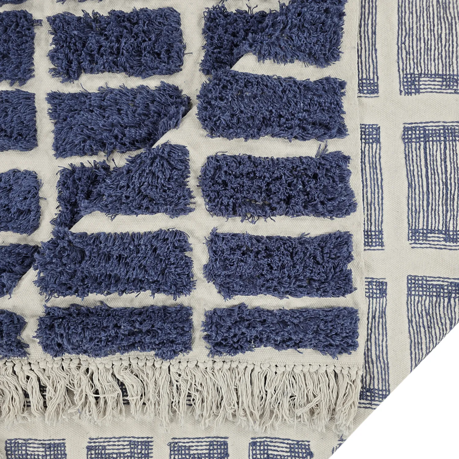 Ryijymatot - Zola Natural Cotton Shaggy (sininen)