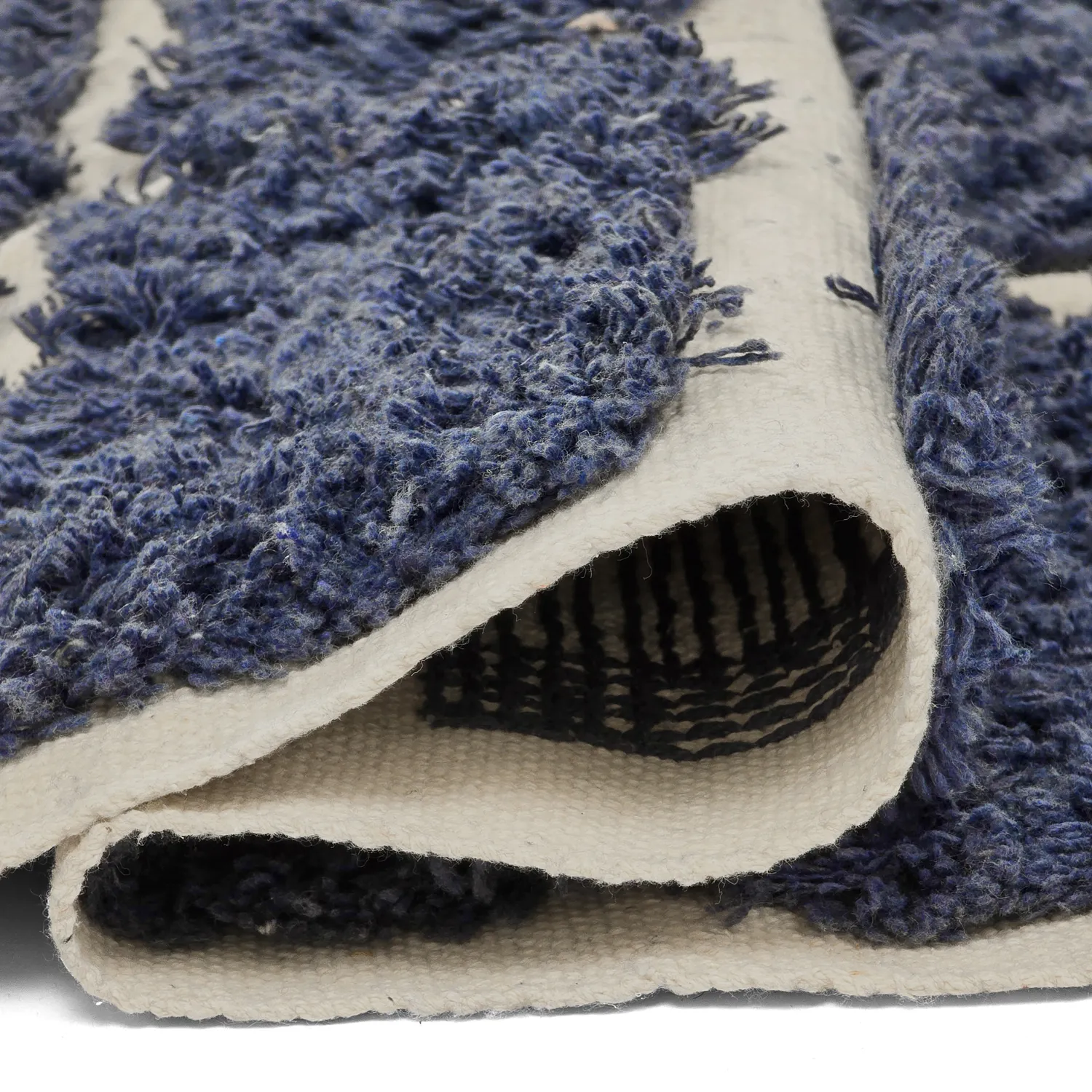 Ryijymatot - Zola Natural Cotton Shaggy (sininen)
