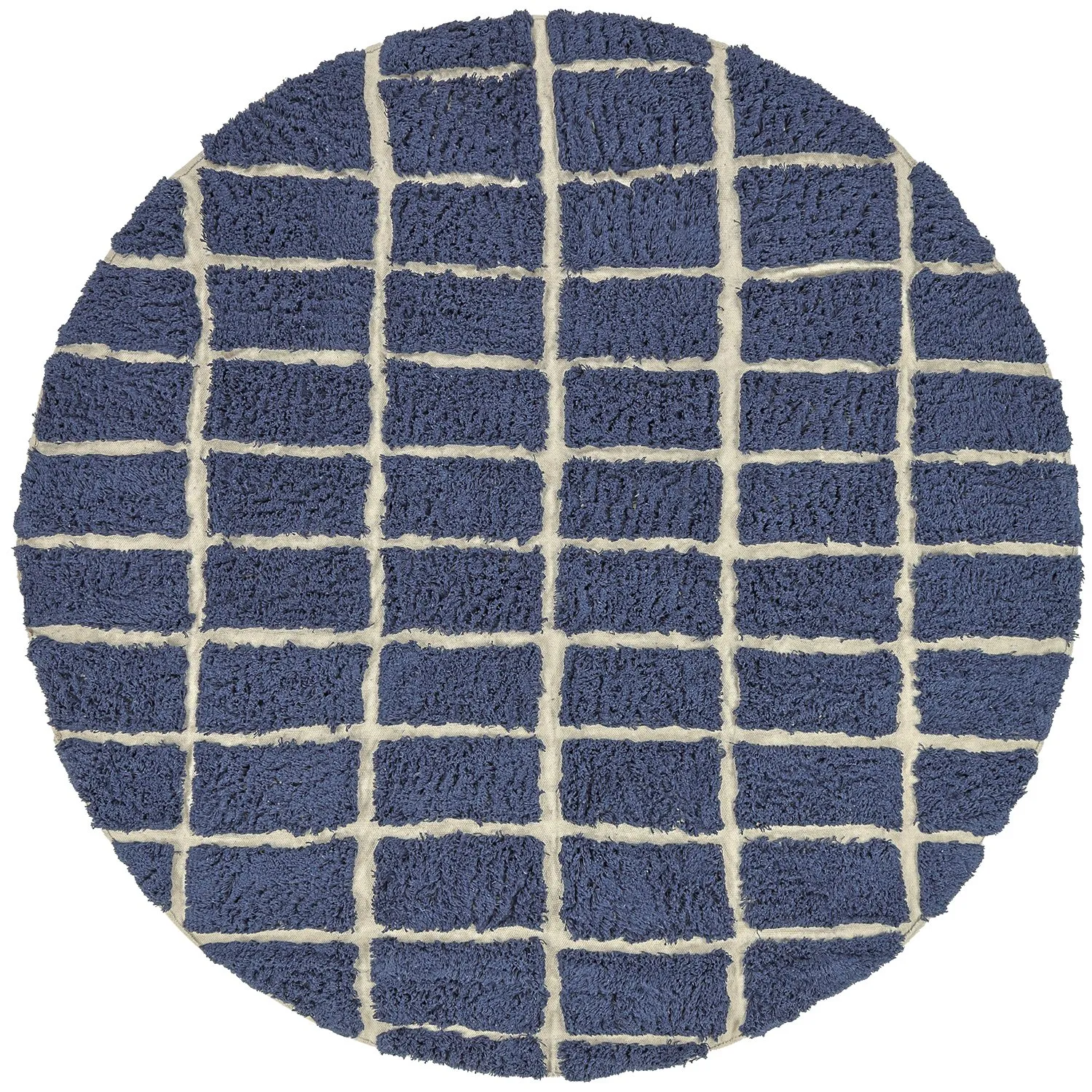 Pyöreät matot - Zola Natural Cotton Shaggy (sininen)