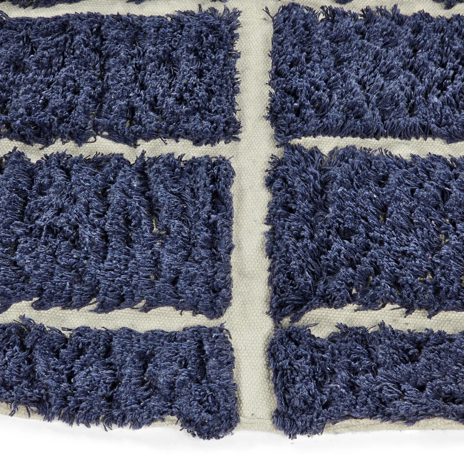 Pyöreät matot - Zola Natural Cotton Shaggy (sininen)