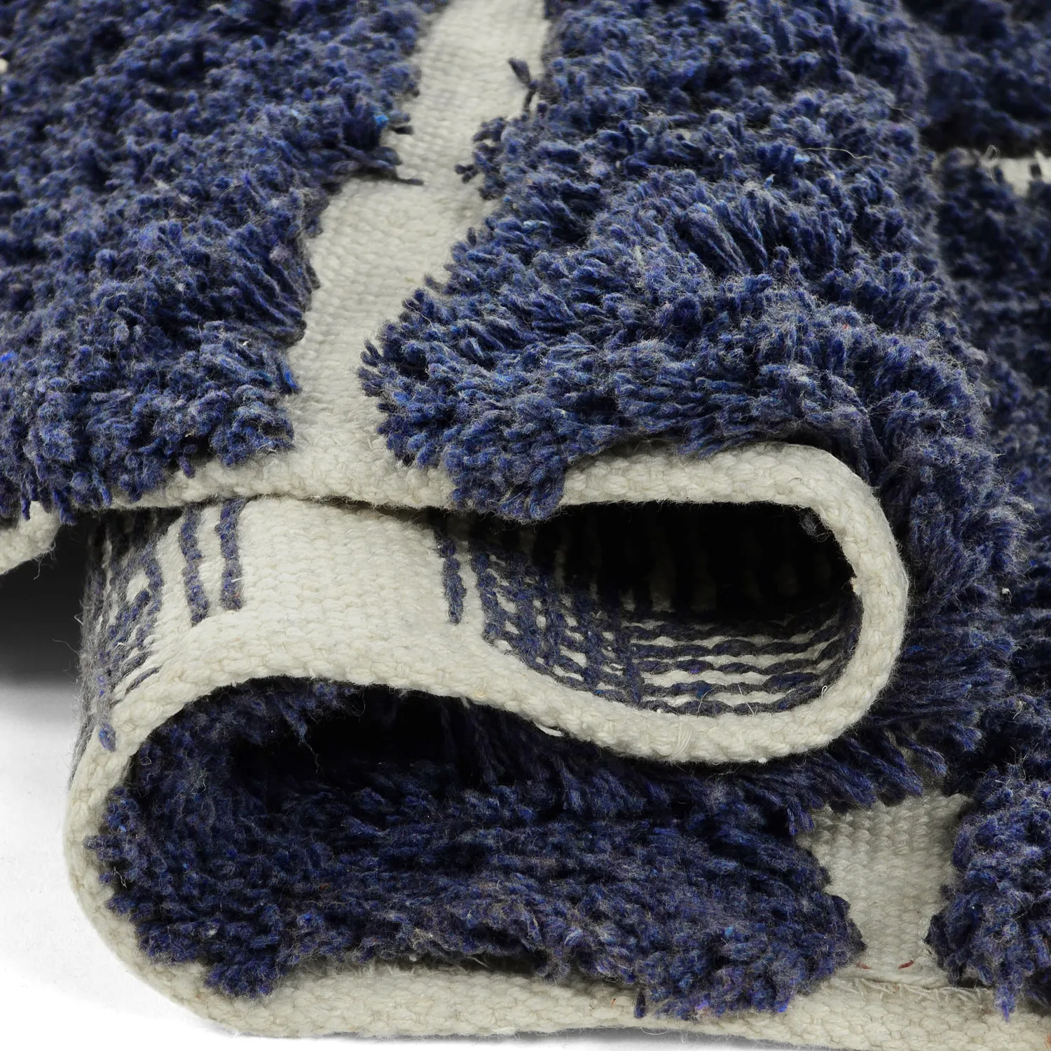 Pyöreät matot - Zola Natural Cotton Shaggy (sininen)
