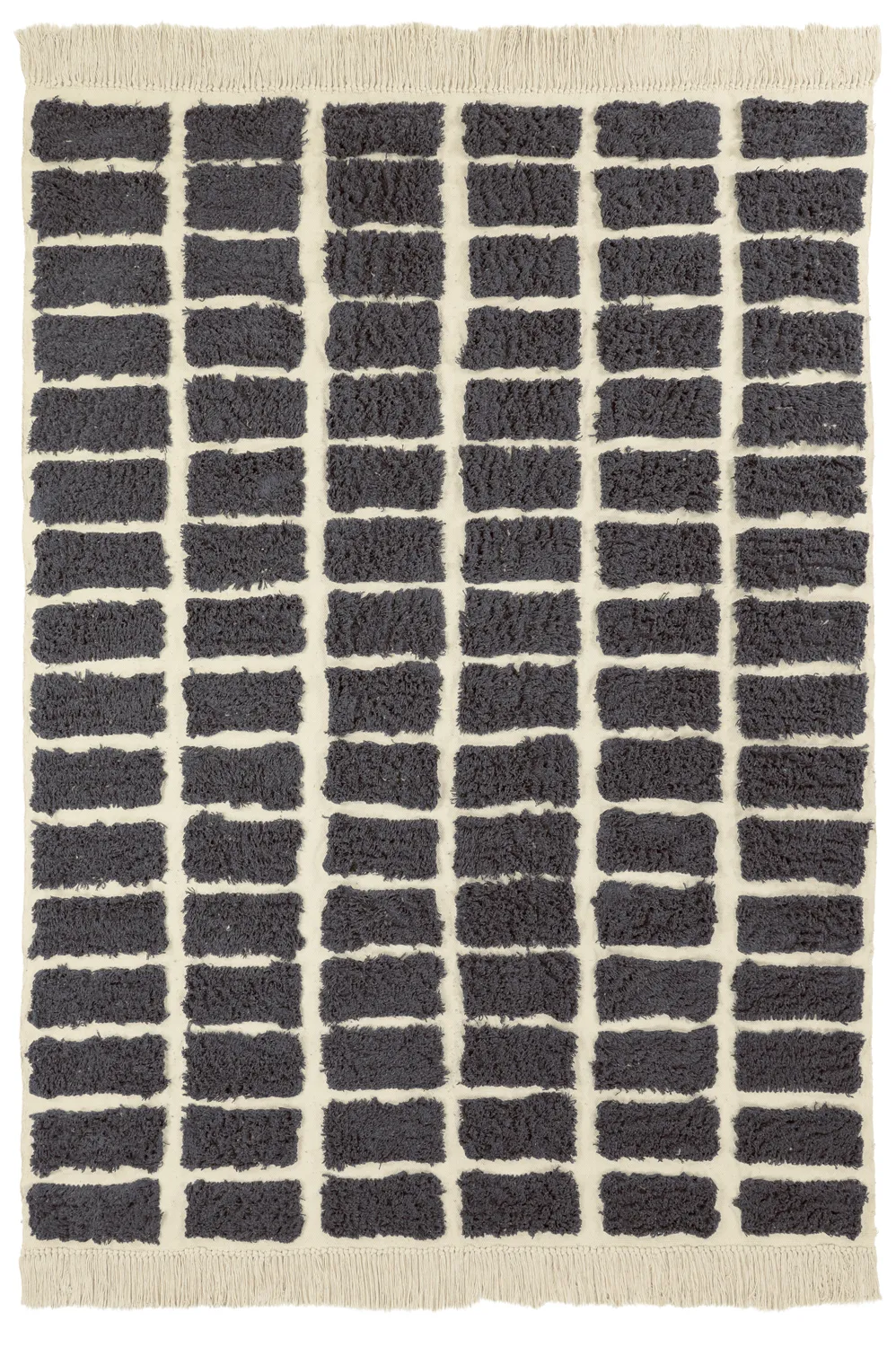 Ryijymatot - Zola Natural Cotton Shaggy (tumman harmaa)