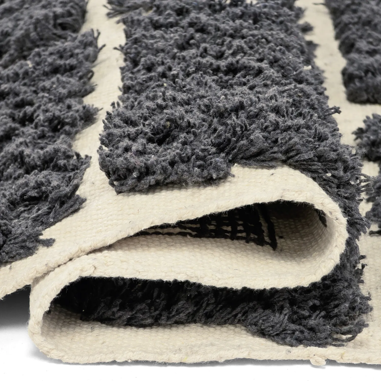 Ryijymatot - Zola Natural Cotton Shaggy (tumman harmaa)