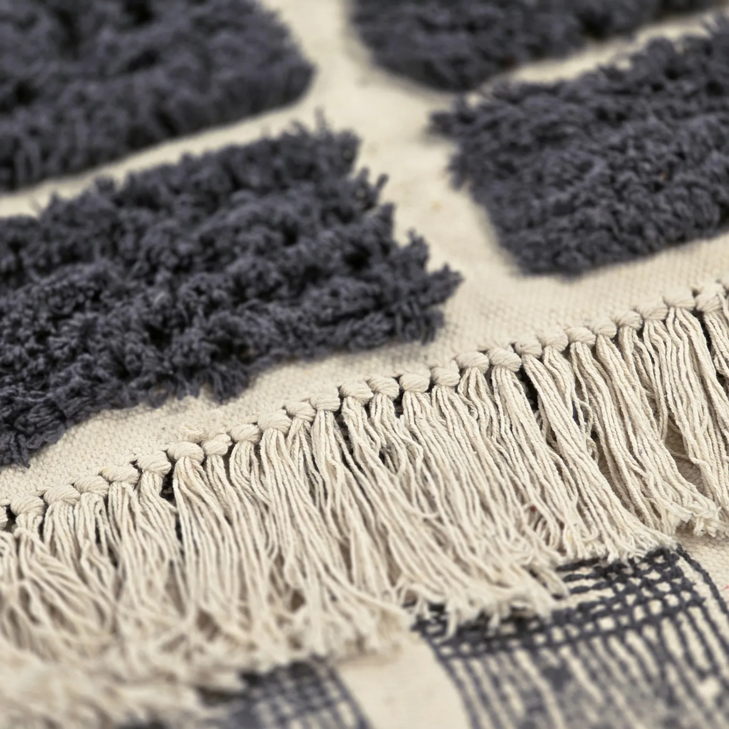 Ryijymatot - Zola Natural Cotton Shaggy (tumman harmaa)