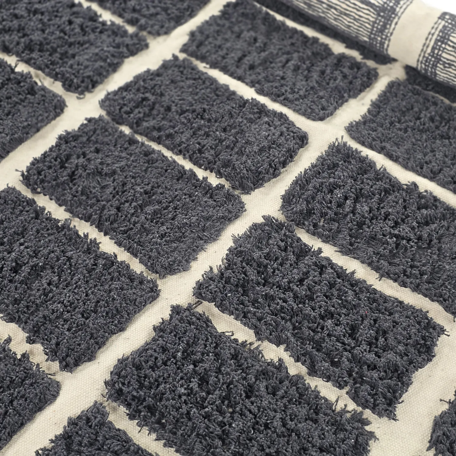 Pyöreät matot - Zola Natural Cotton Shaggy (tumman harmaa)