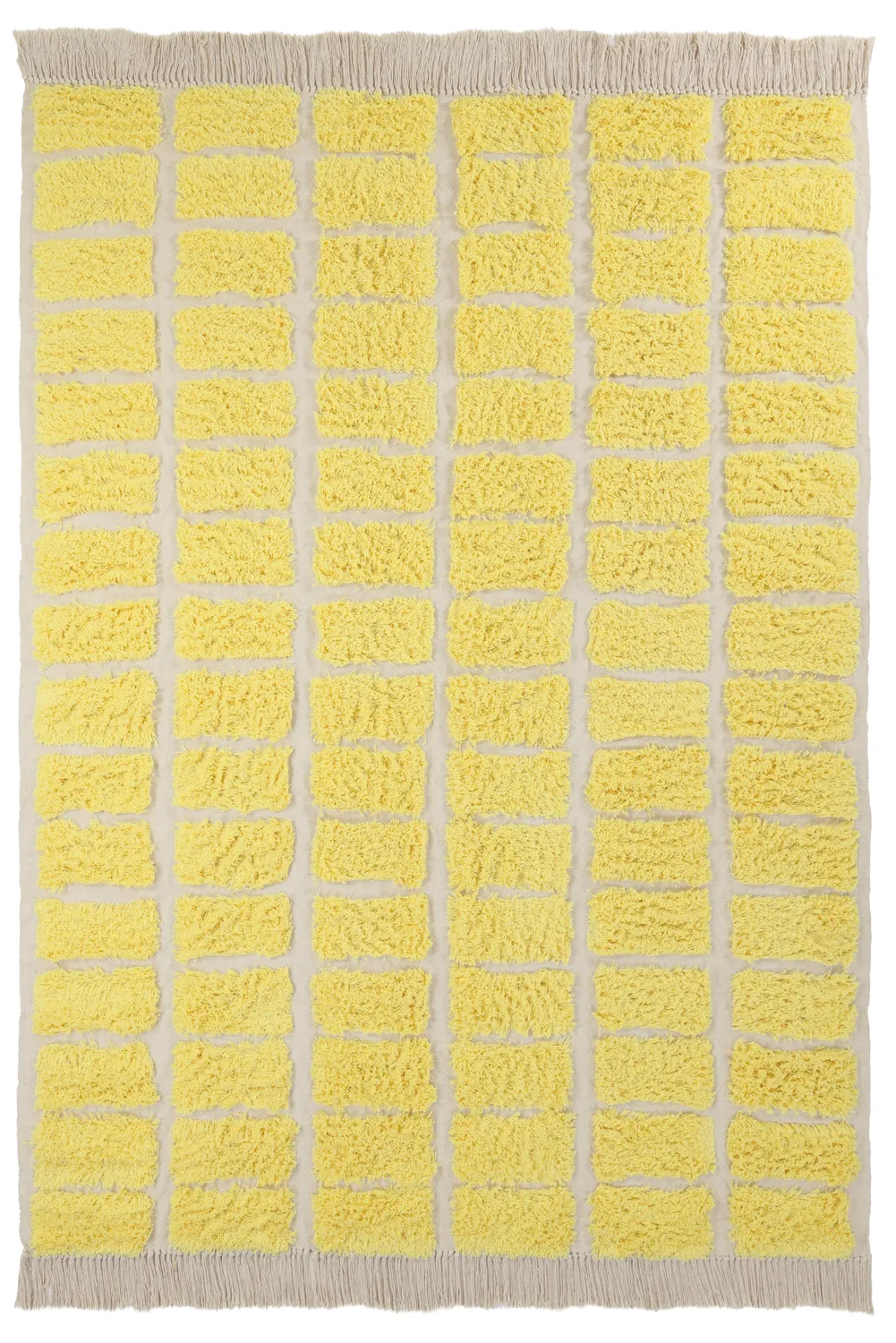 Ryijymatot - Zola Natural Cotton Shaggy (keltainen)