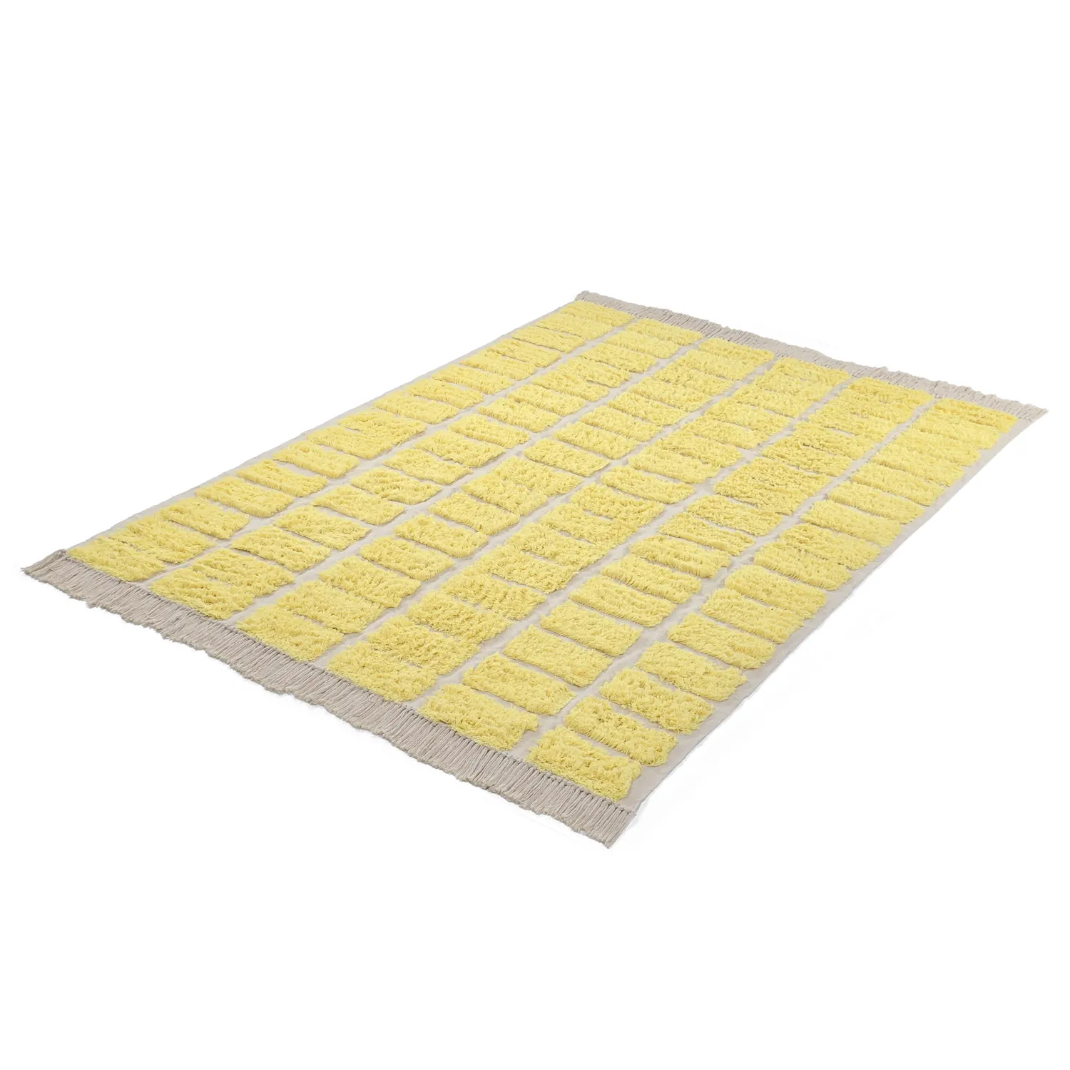 Ryijymatot - Zola Natural Cotton Shaggy (keltainen)