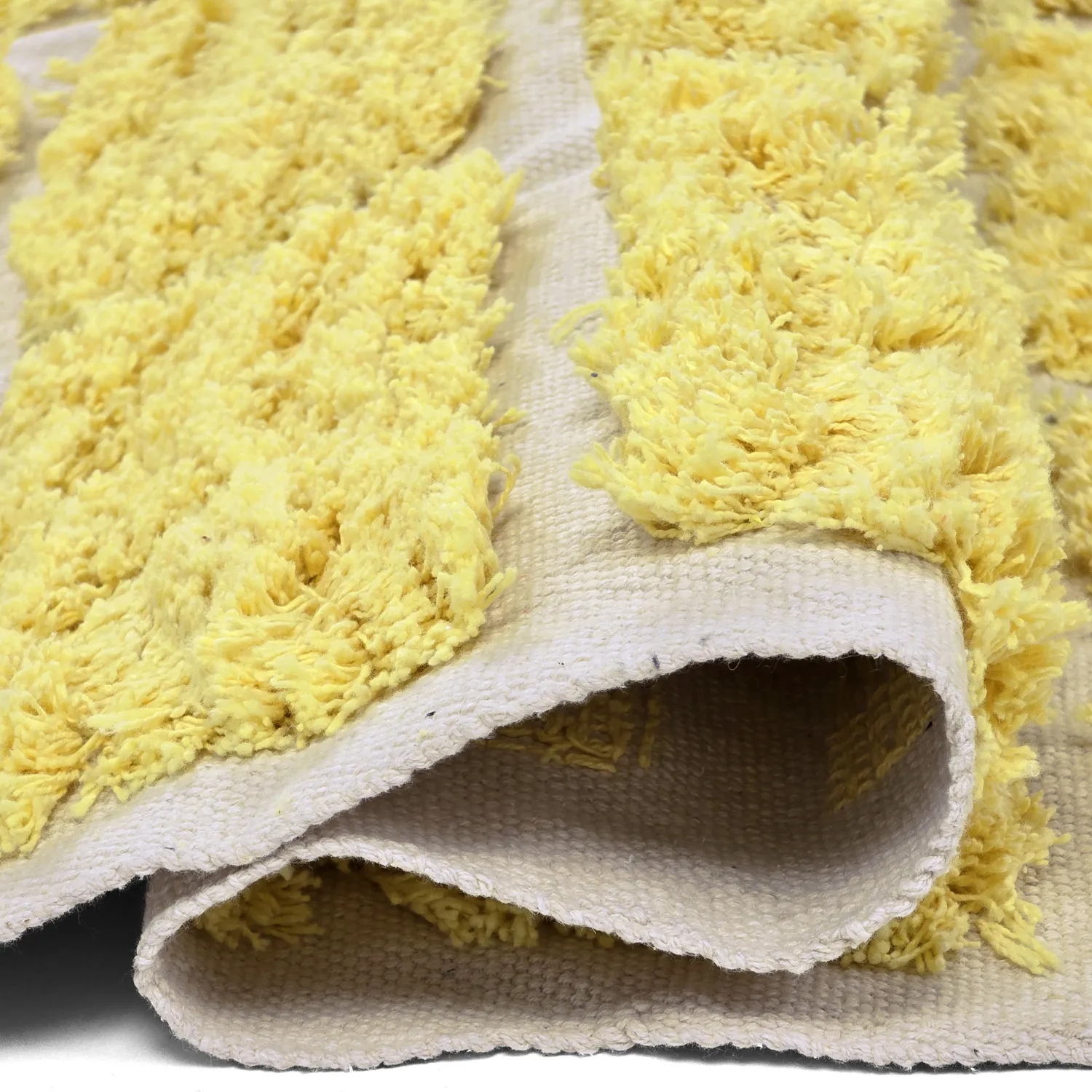 Ryijymatot - Zola Natural Cotton Shaggy (keltainen)