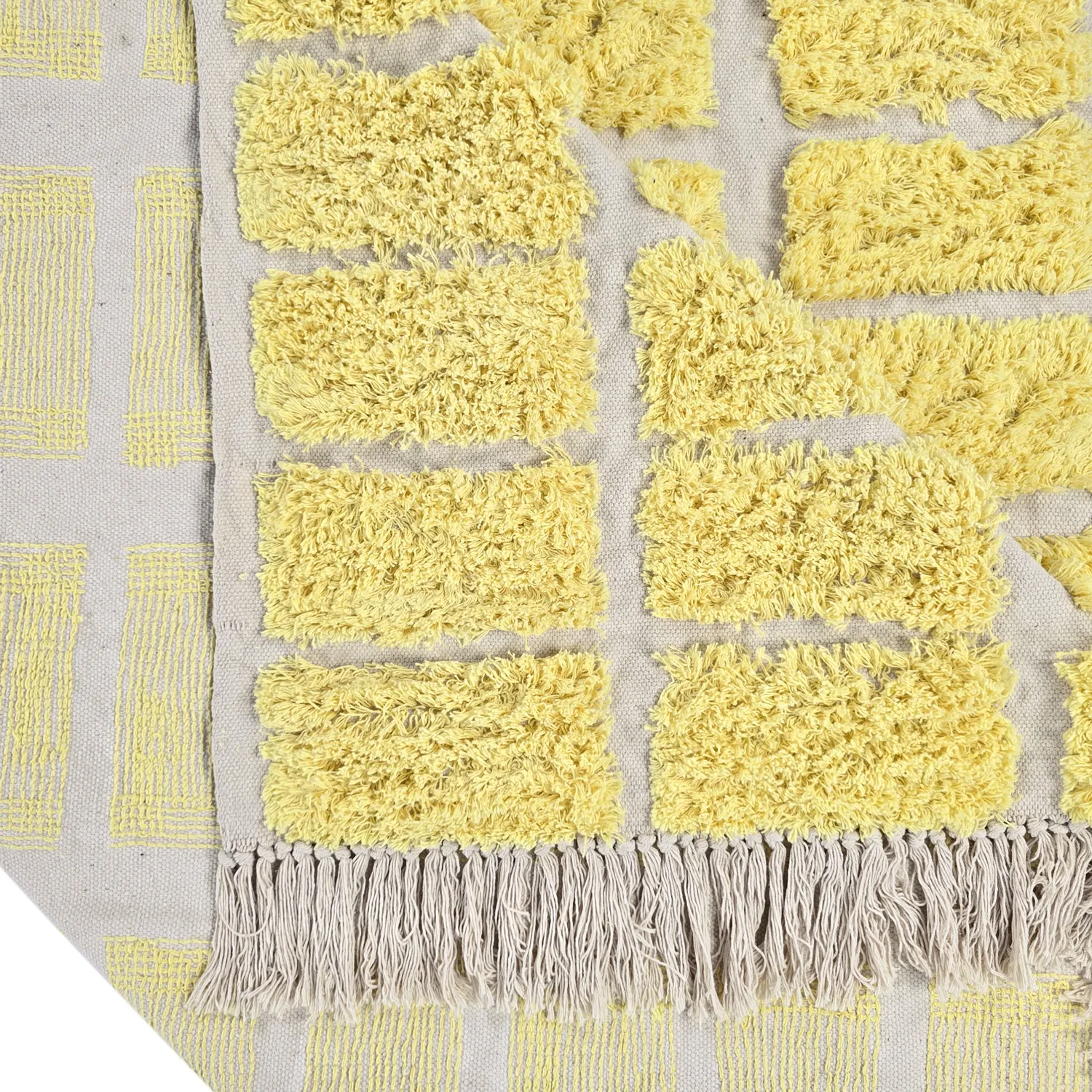 Ryijymatot - Zola Natural Cotton Shaggy (keltainen)