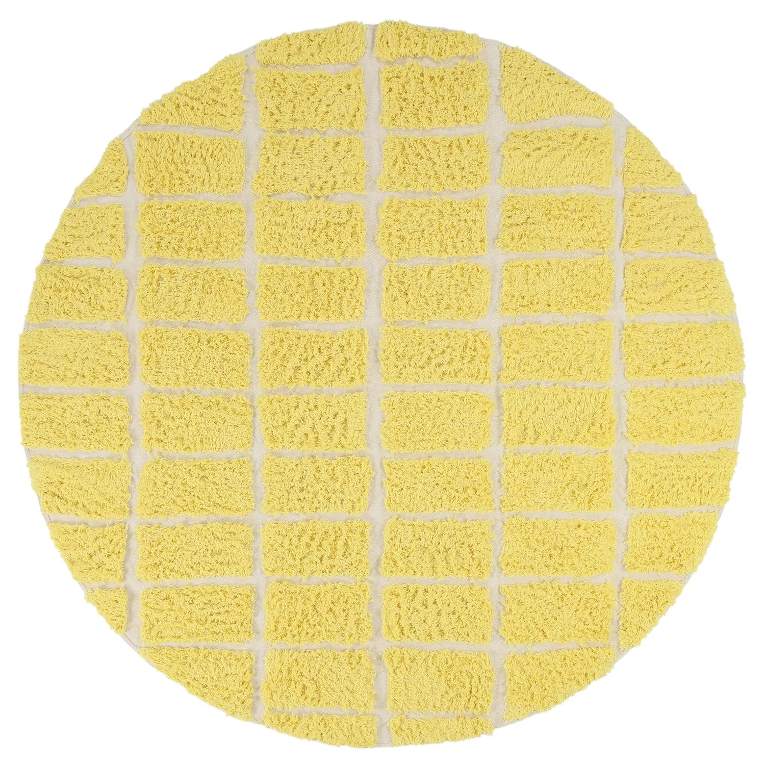 Pyöreät matot - Zola Natural Cotton Shaggy (keltainen)