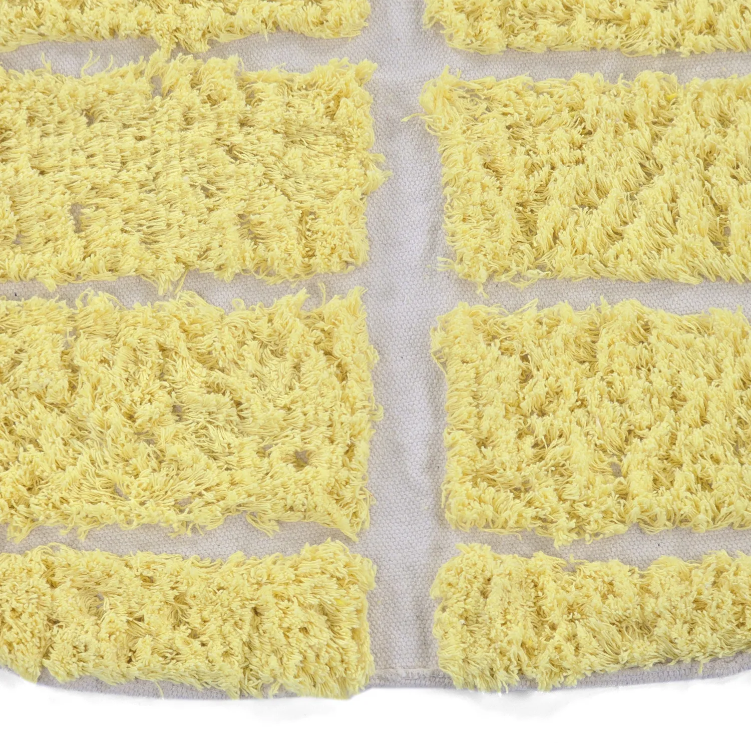 Pyöreät matot - Zola Natural Cotton Shaggy (keltainen)