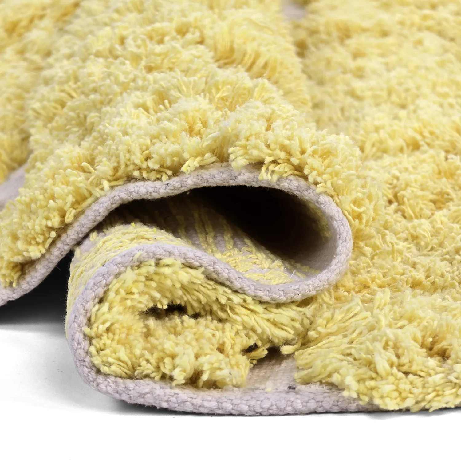 Pyöreät matot - Zola Natural Cotton Shaggy (keltainen)