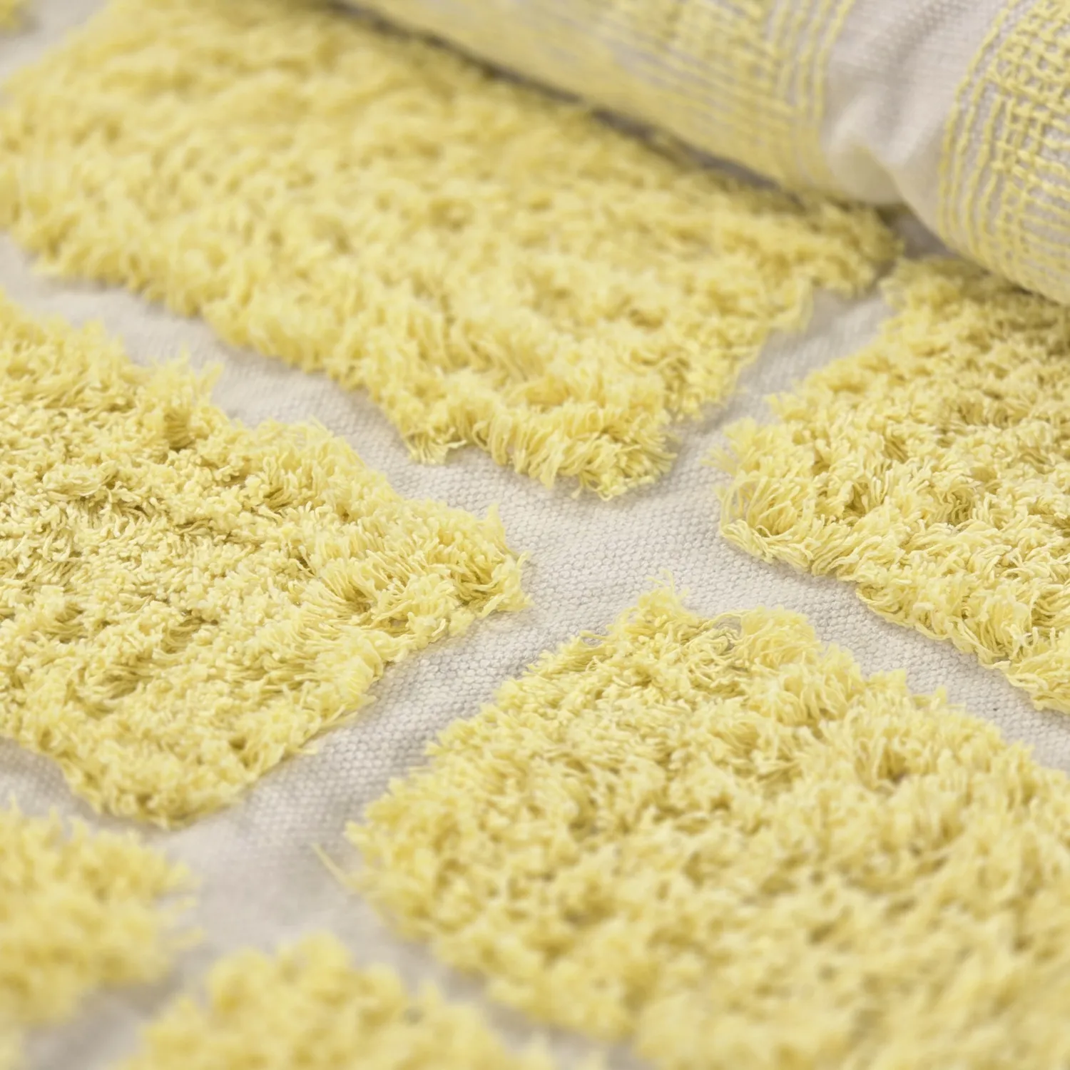 Pyöreät matot - Zola Natural Cotton Shaggy (keltainen)