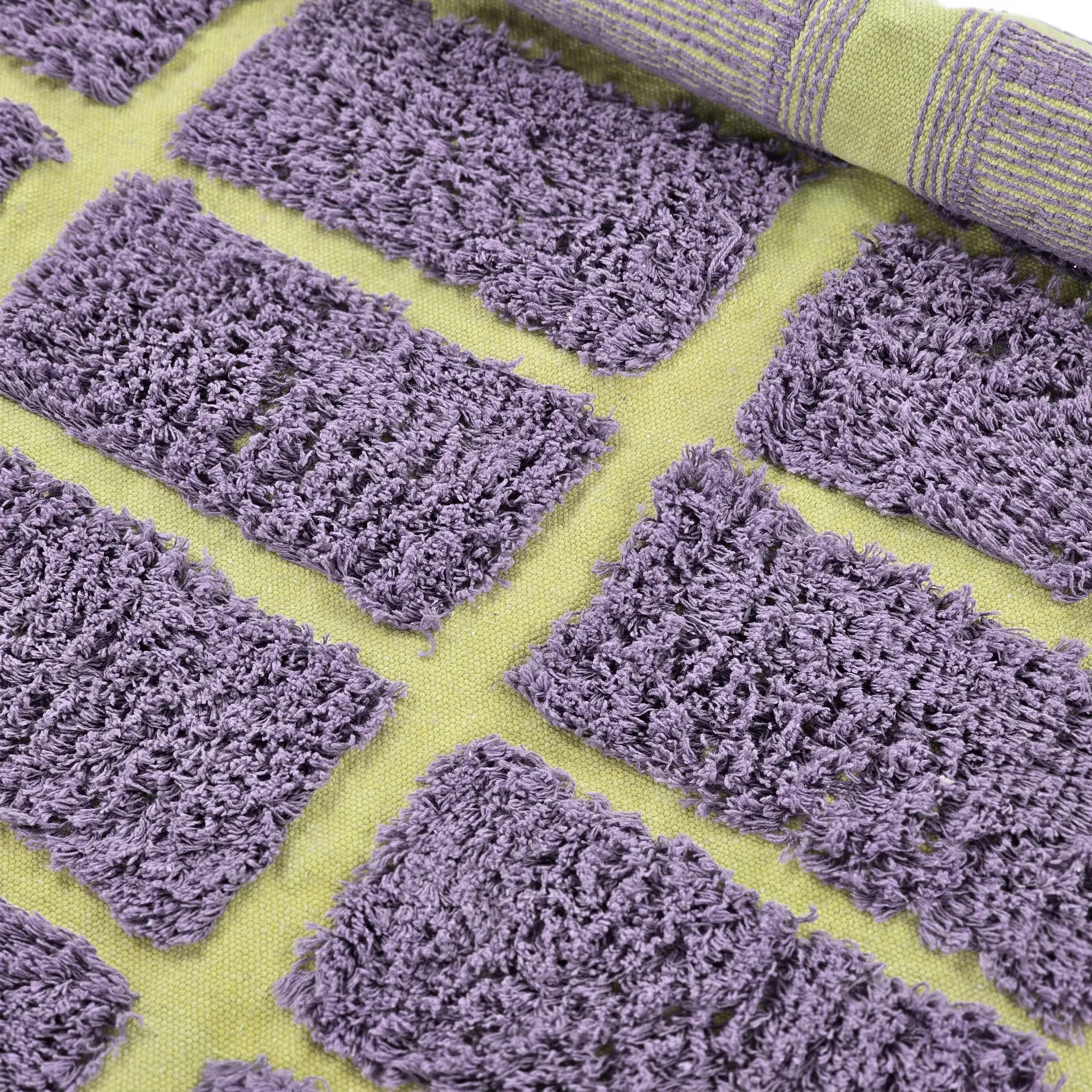 Pyöreät matot - Zola Natural Cotton Shaggy (violetti)