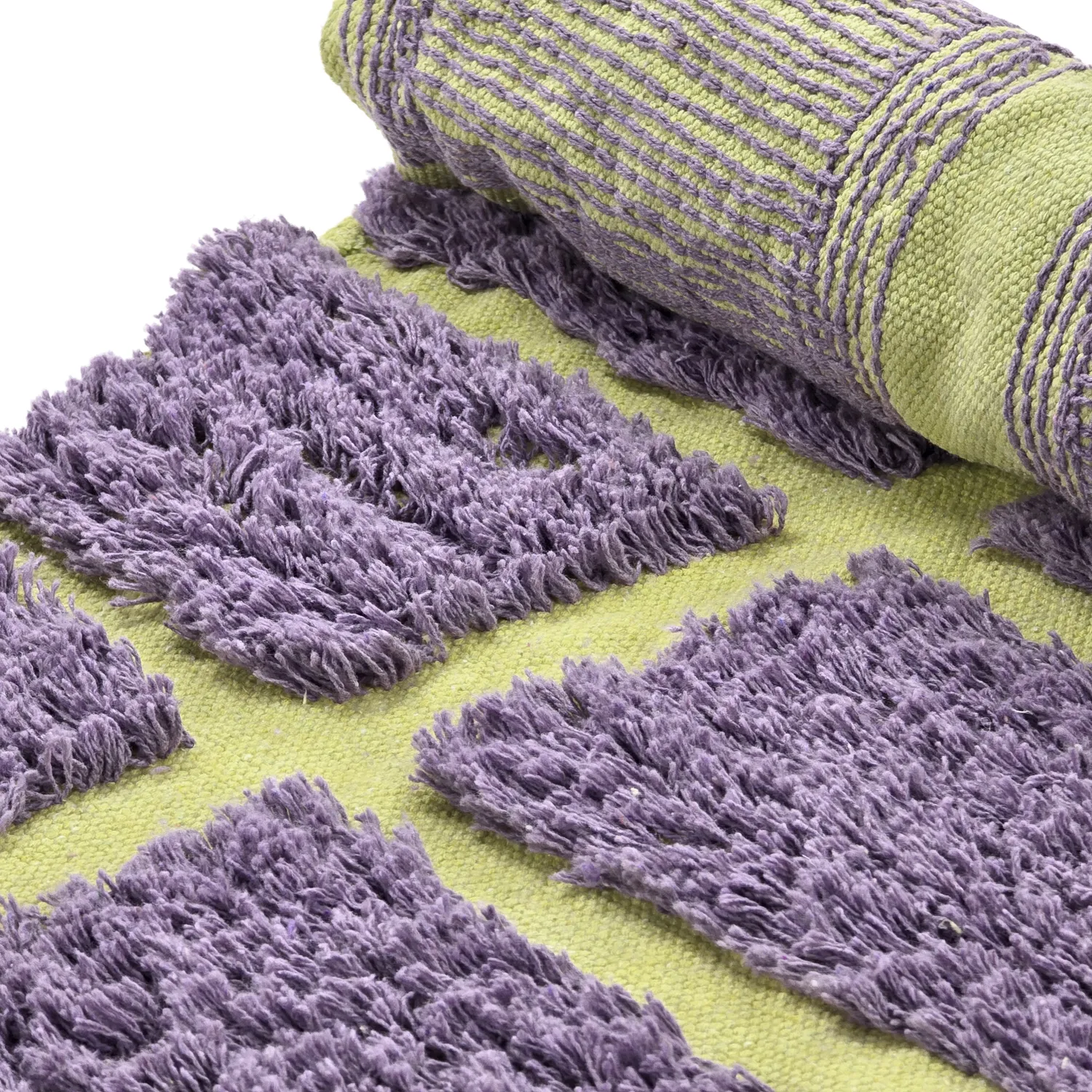 Pyöreät matot - Zola Natural Cotton Shaggy (violetti)