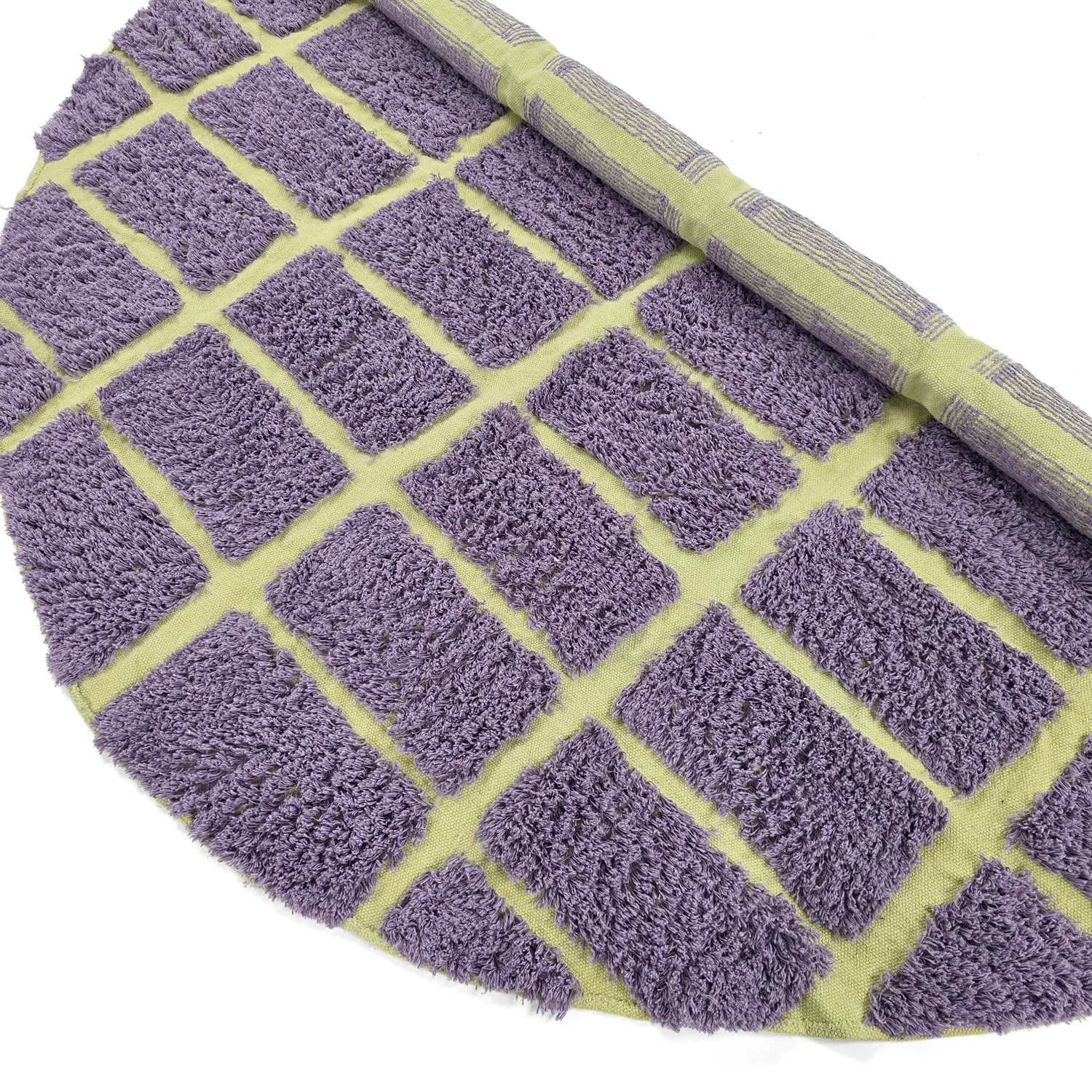 Pyöreät matot - Zola Natural Cotton Shaggy (violetti)