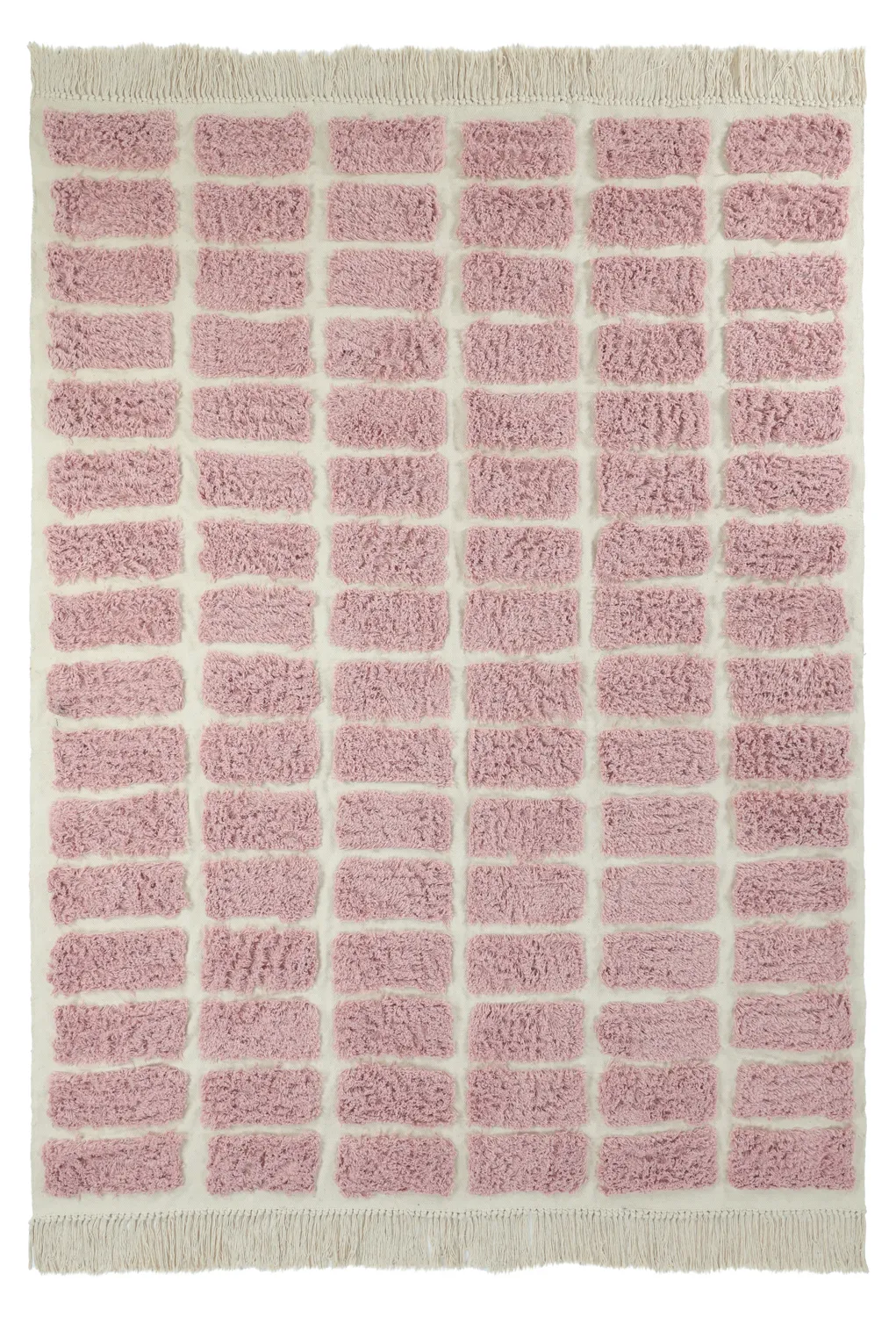 Ryijymatot - Zola Natural Cotton Shaggy (vaaleanpunainen)