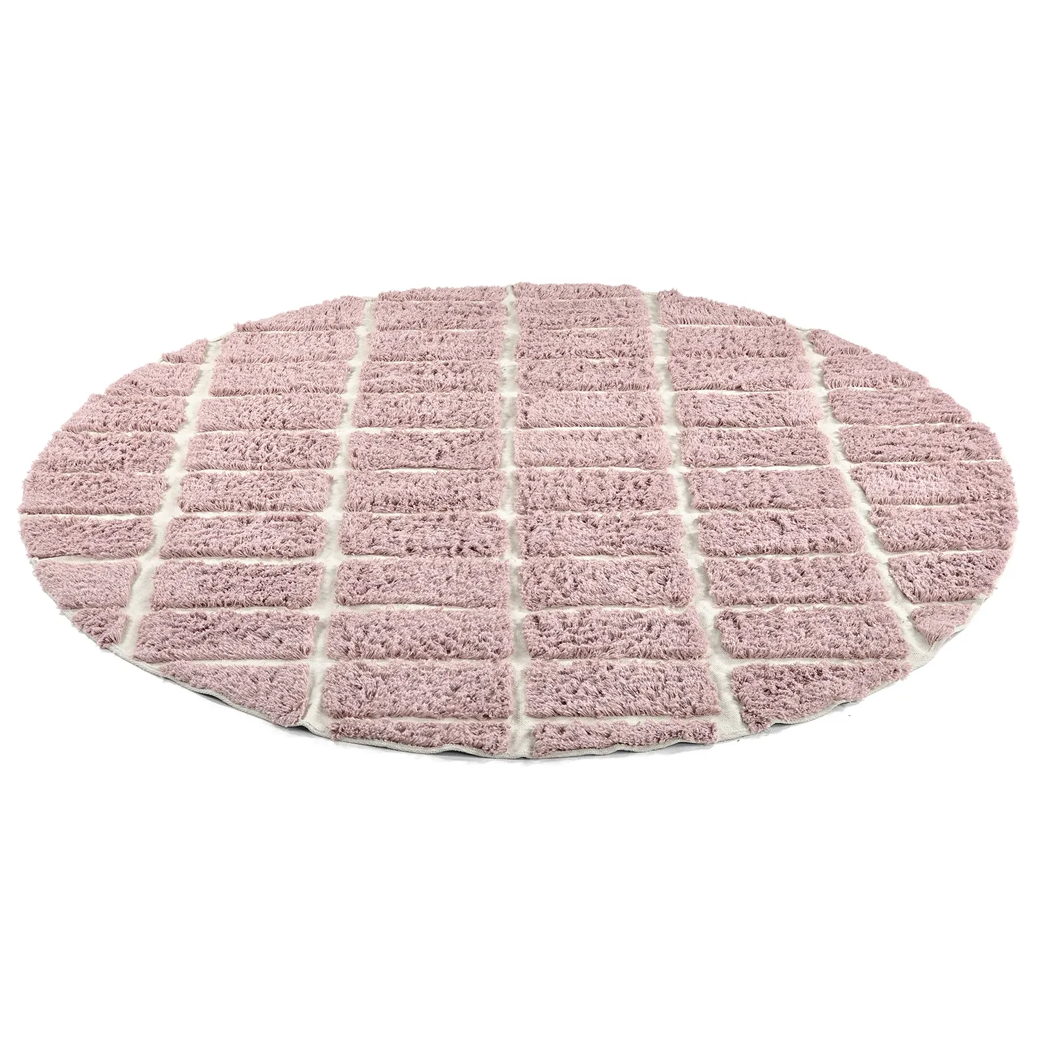 Pyöreät matot - Zola Natural Cotton Shaggy (vaaleanpunainen)