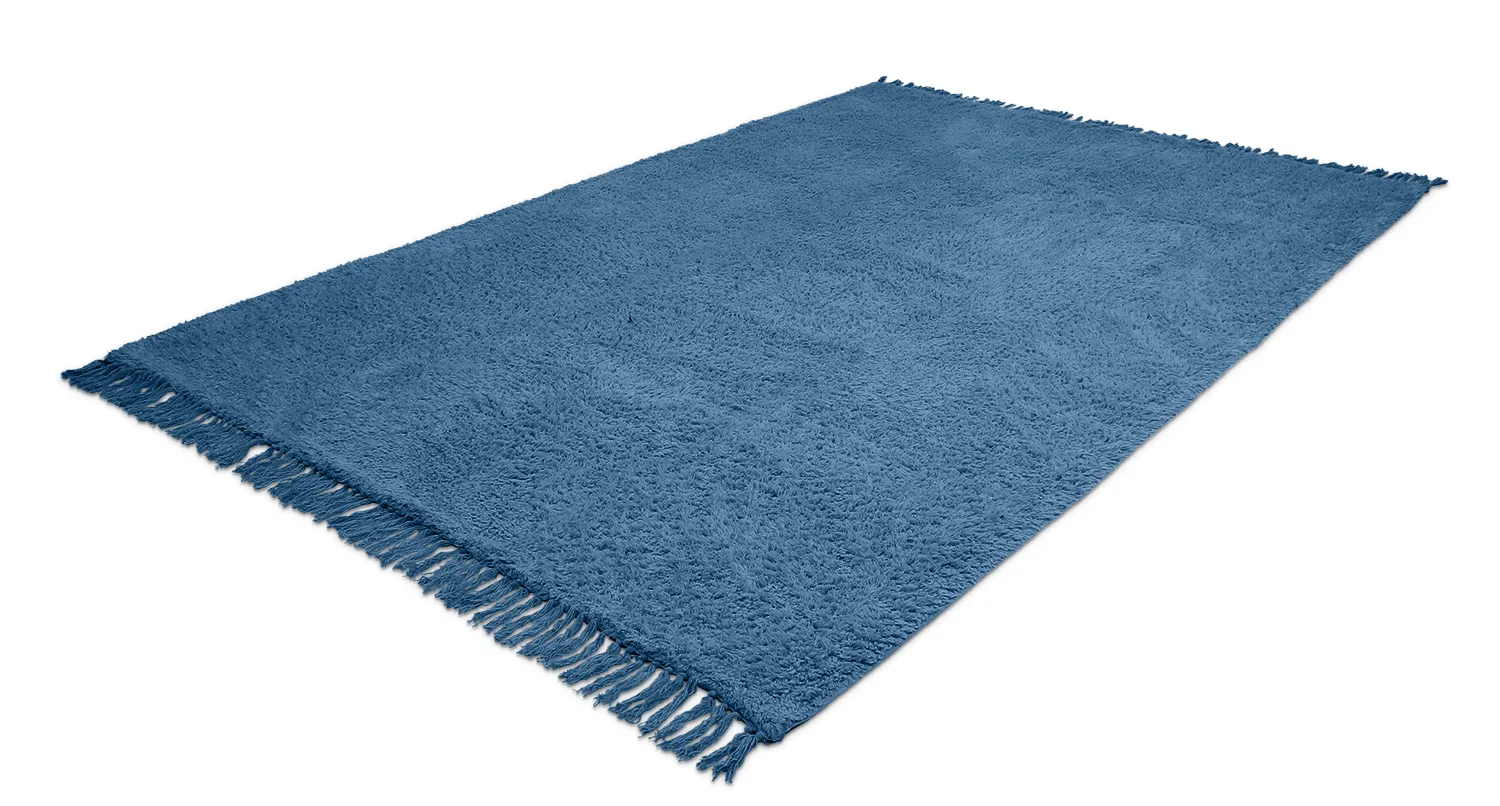 Ryijymatot - Alba Natural Cotton Shaggy (sininen)