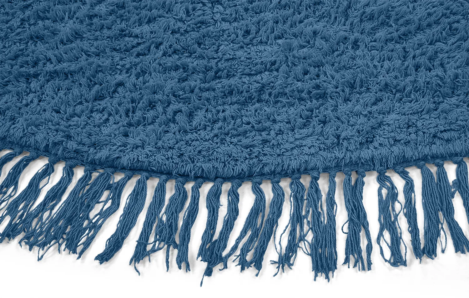 Pyöreä matot - Alba Natural Cotton Shaggy (sininen)