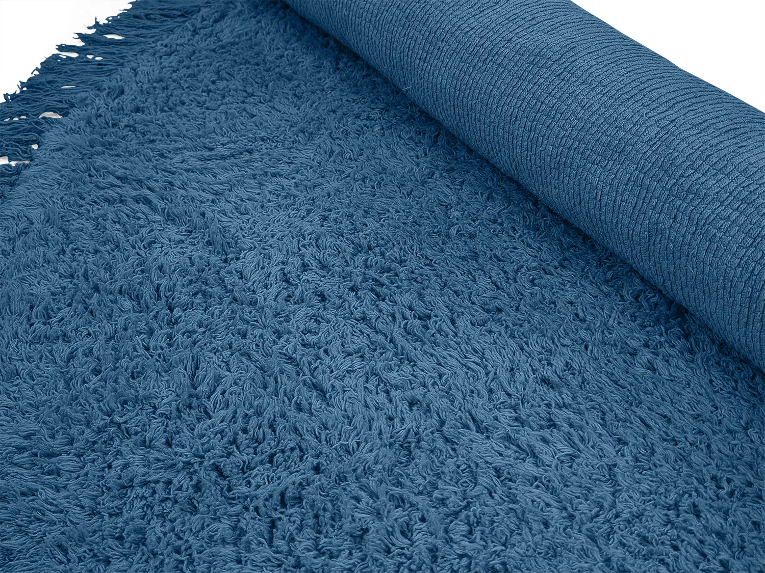 Pyöreä matot - Alba Natural Cotton Shaggy (sininen)