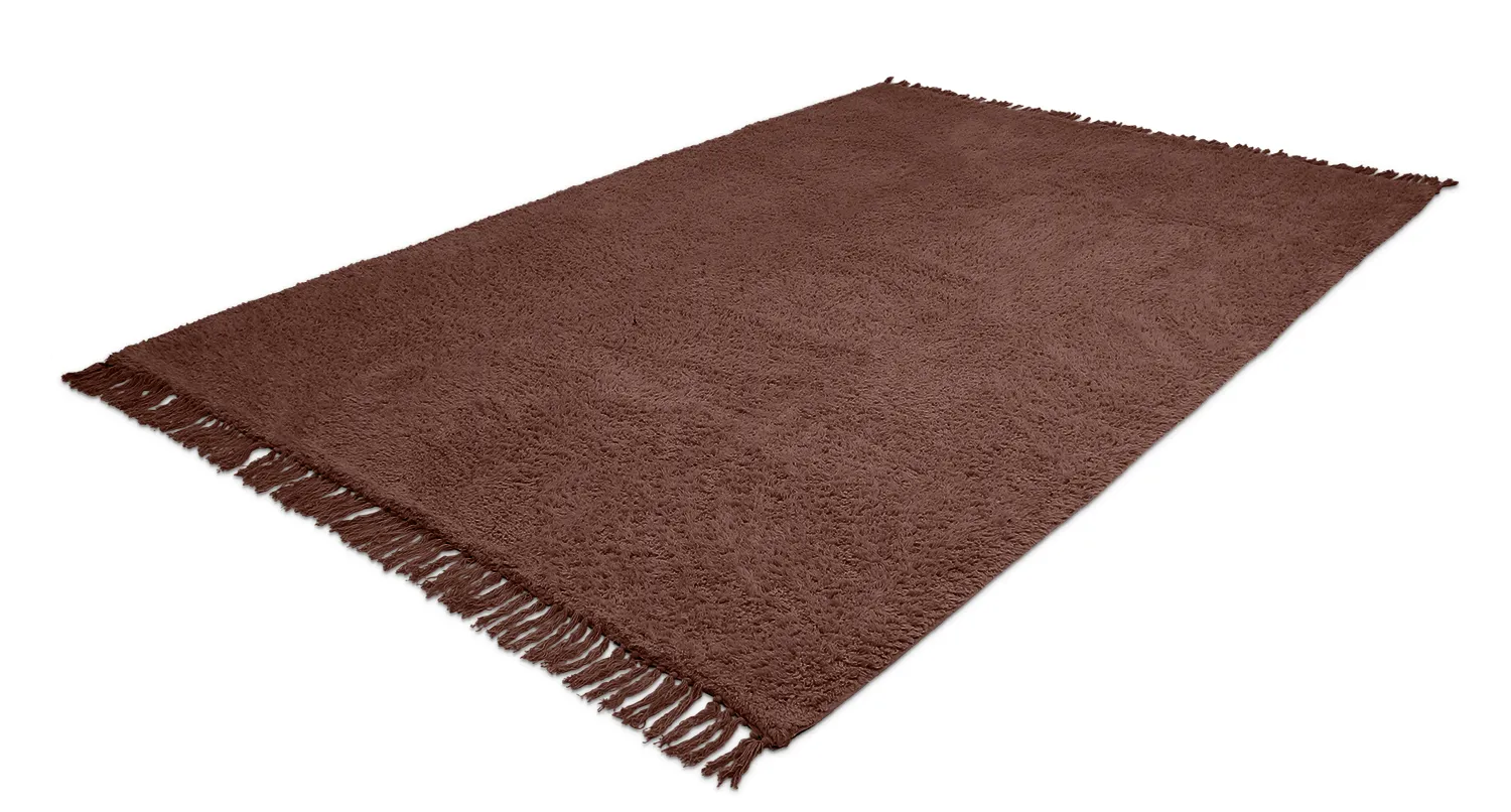 Ryijymatot - Alba Natural Cotton Shaggy (ruskea)