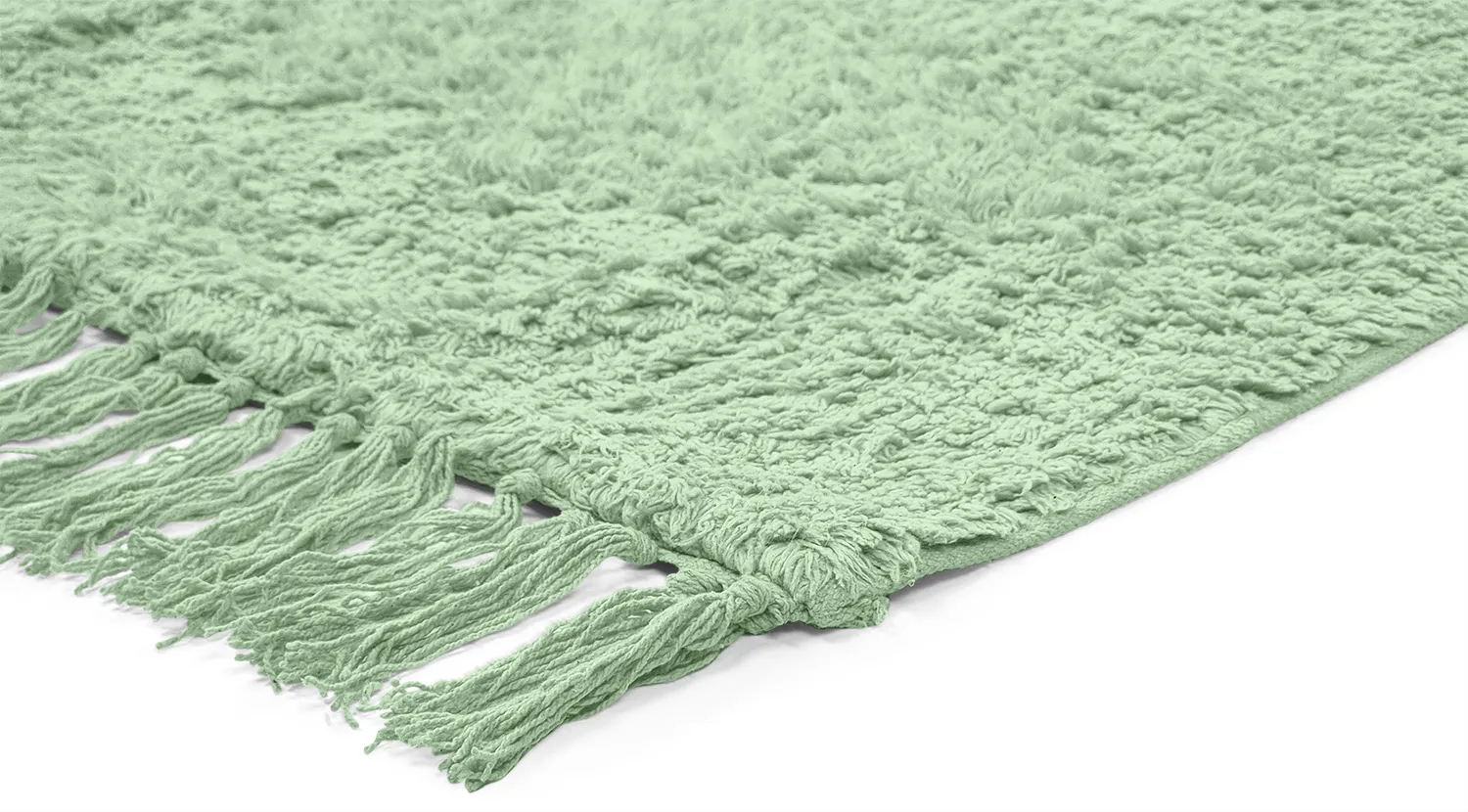 Ryijymatot - Alba Natural Cotton Shaggy (vaaleanvihreä)