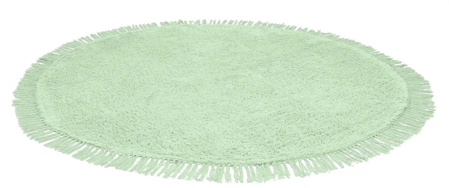 Pyöreä matot - Alba Natural Cotton Shaggy (vaaleanvihreä)