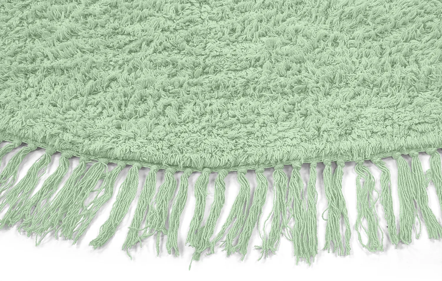 Pyöreä matot - Alba Natural Cotton Shaggy (vaaleanvihreä)