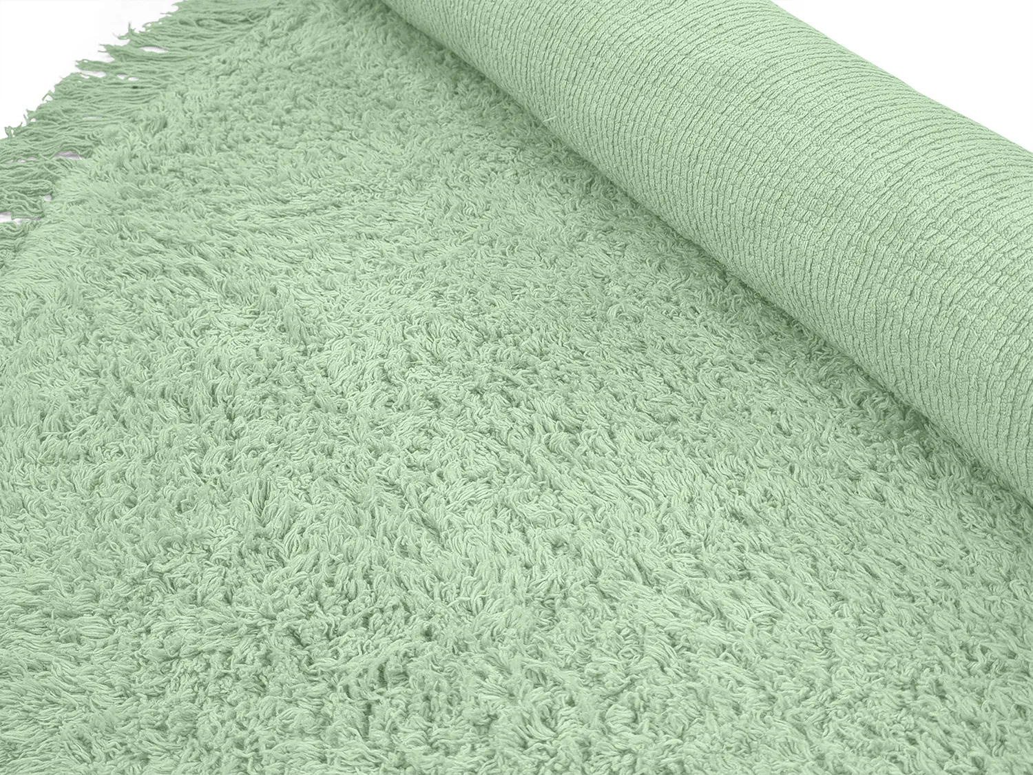 Pyöreä matot - Alba Natural Cotton Shaggy (vaaleanvihreä)