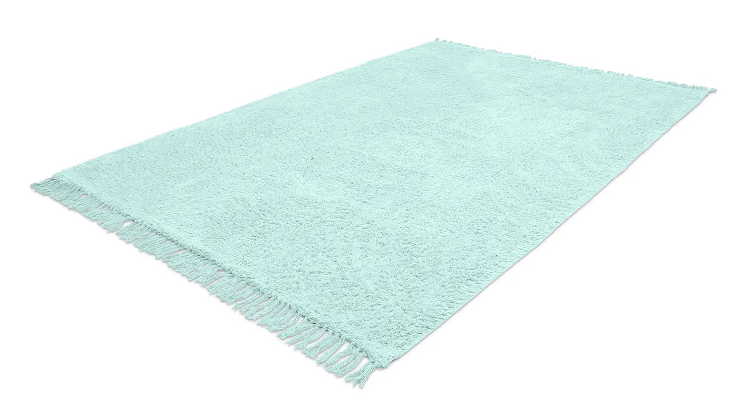 Ryijymatot - Alba Natural Cotton Shaggy (turkoosi)