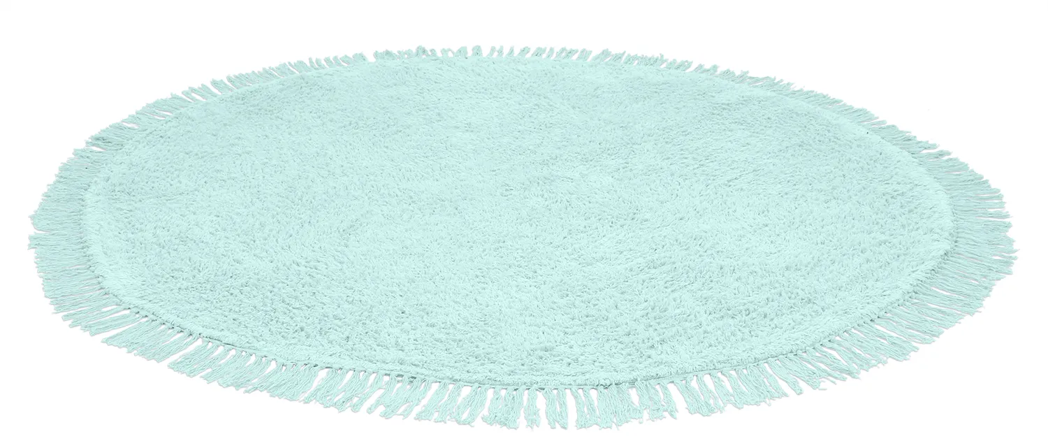 Pyöreä matot - Alba Natural Cotton Shaggy (turkoosi)