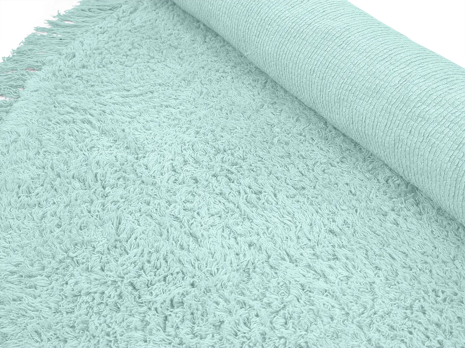 Pyöreä matot - Alba Natural Cotton Shaggy (turkoosi)