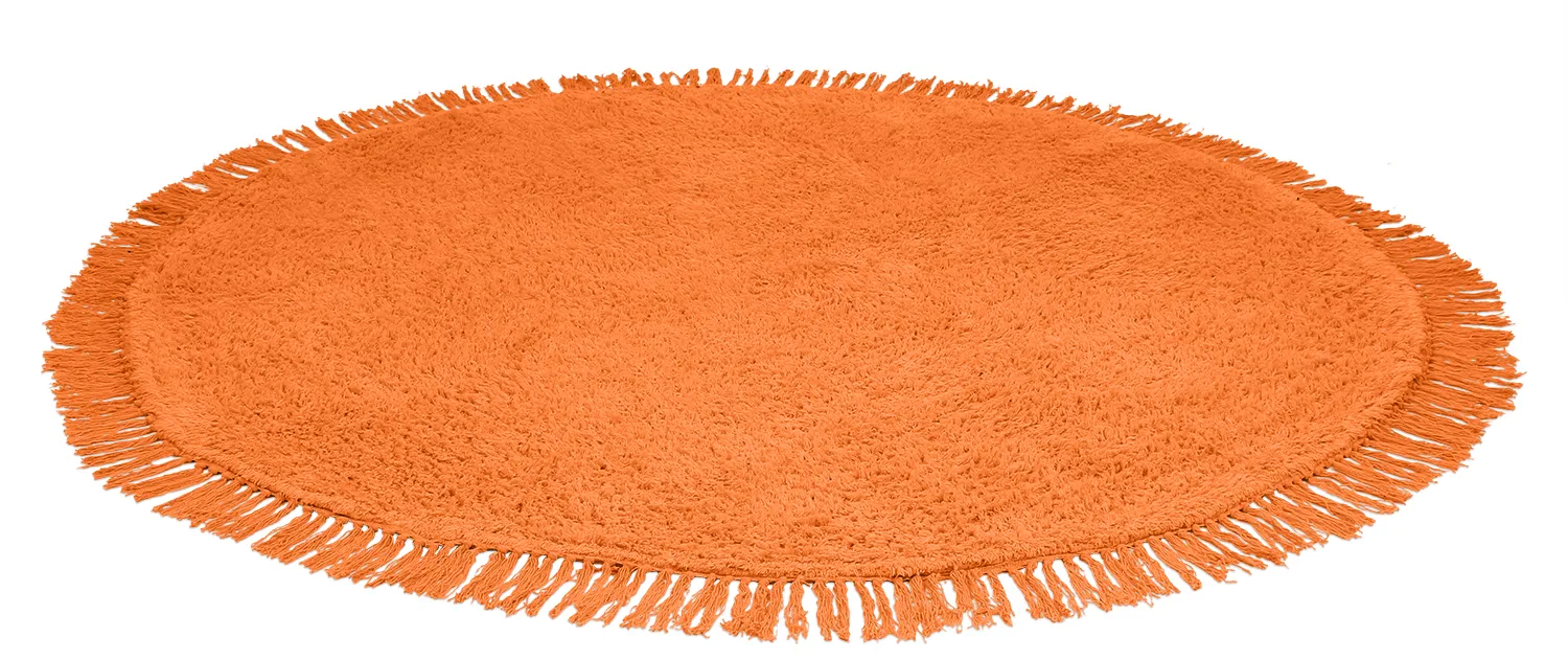 Pyöreä matot - Alba Natural Cotton Shaggy (oranssi)