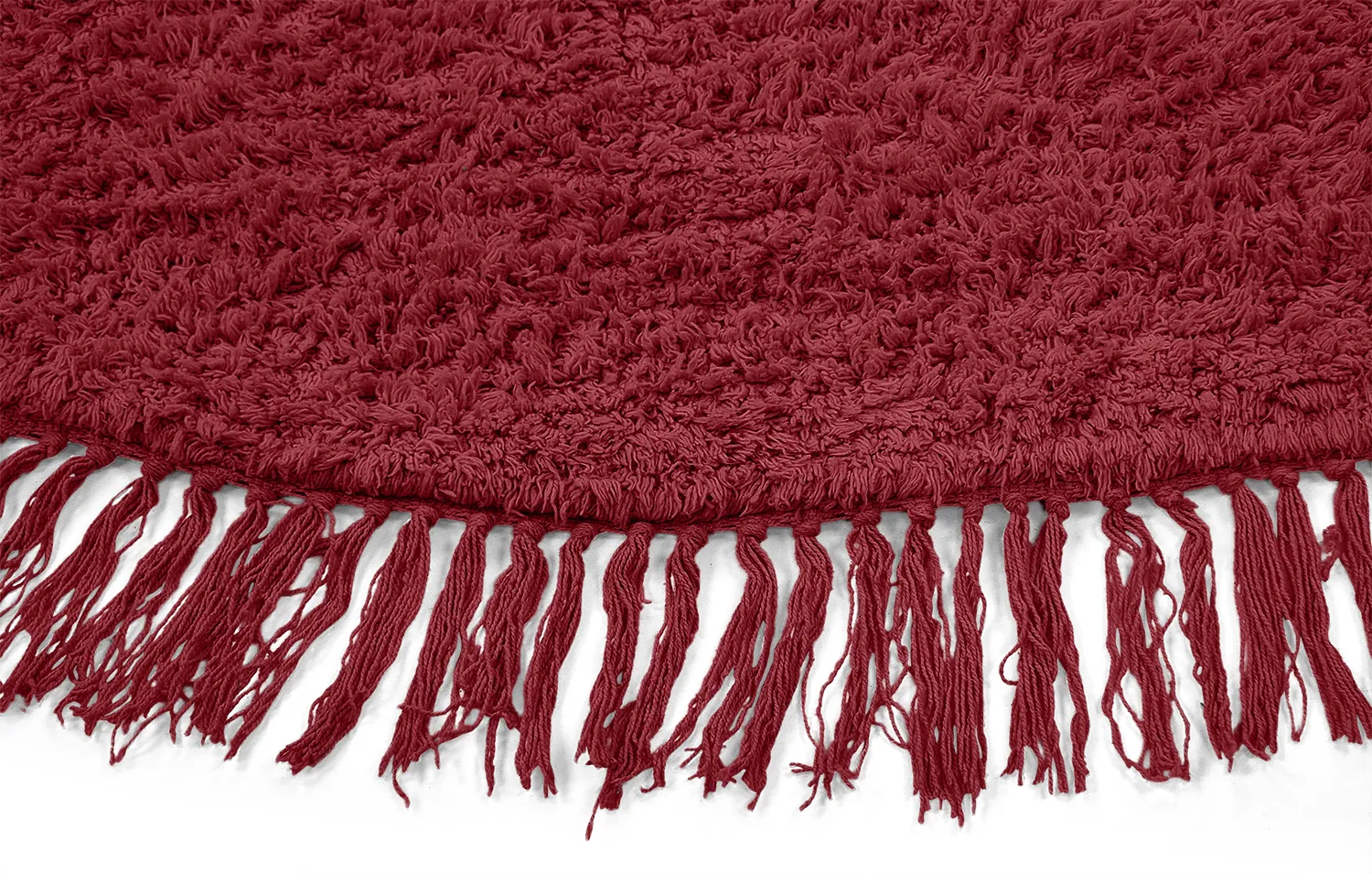 Pyöreä matot - Alba Natural Cotton Shaggy (viininpunainen)