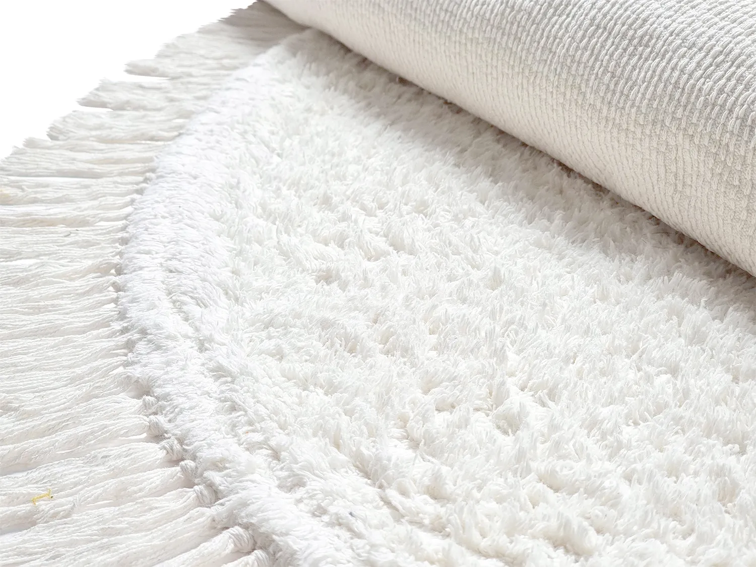 Pyöreä matot - Alba Natural Cotton Shaggy (valkoinen)