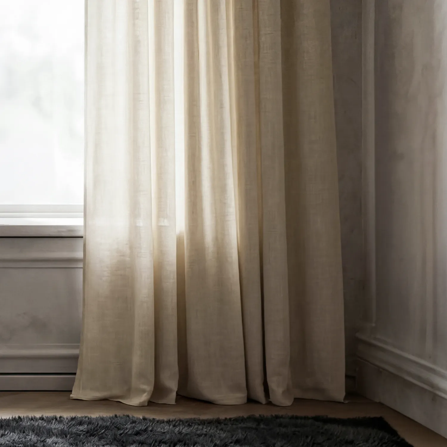 Verhot 2-pakkaus - Pellavaverho Noemi (beige)