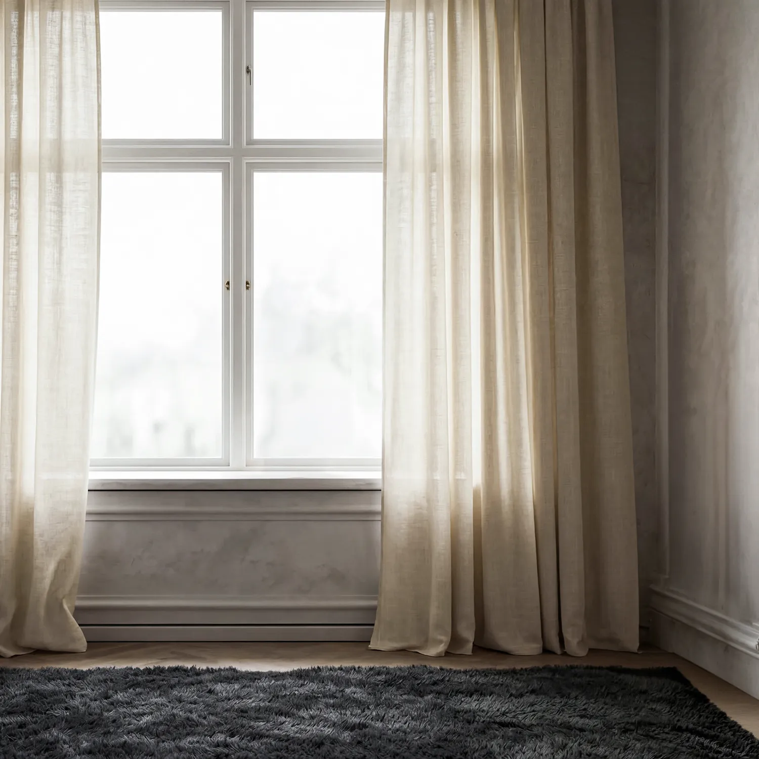 Verhot 2-pakkaus - Pellavaverho Noemi (beige)