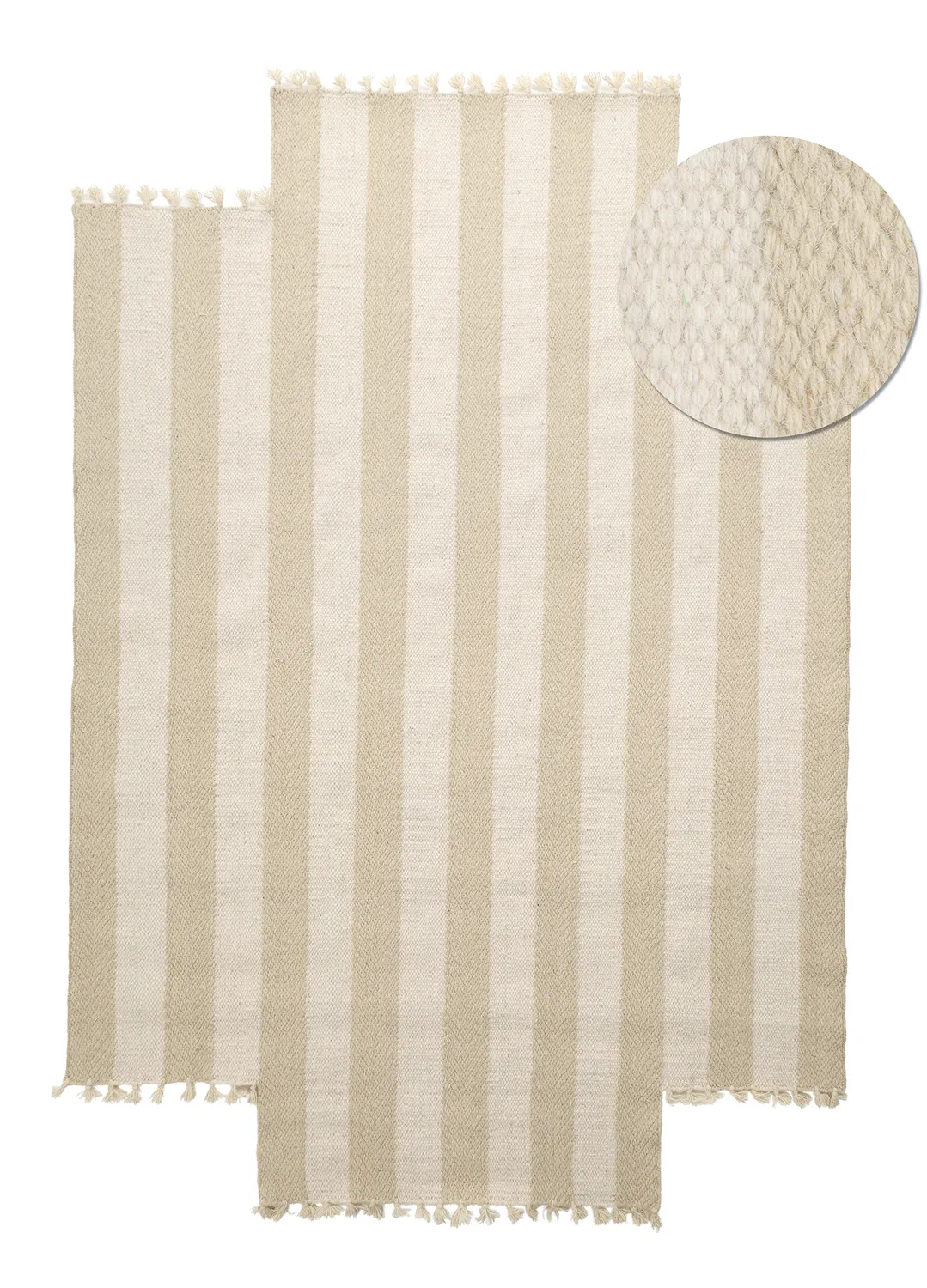 Epäsäännöllinen villamatto - Kystaro (kerma/beige)
