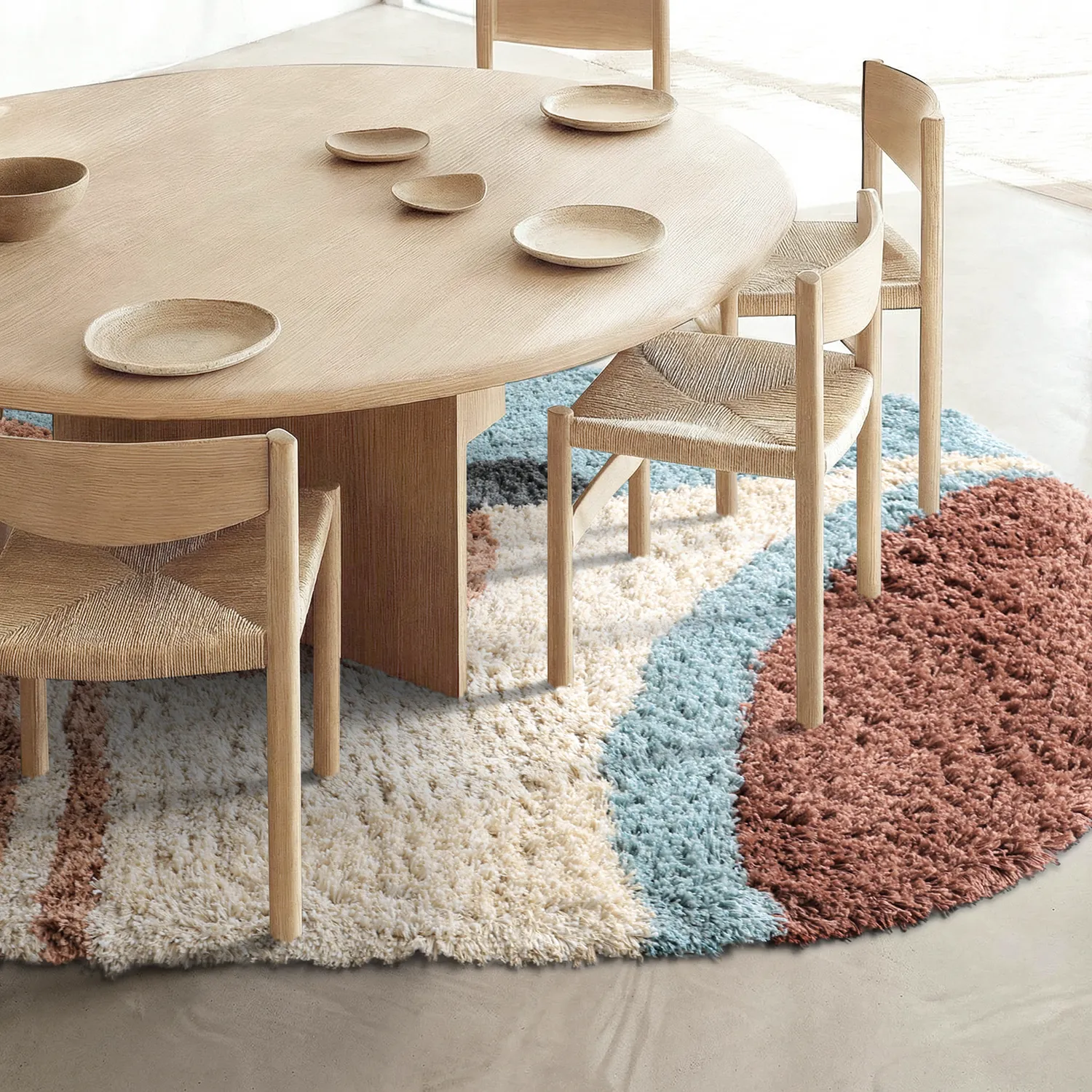 Soikea matto - Tropea Natural Cotton Shaggy (multi)
