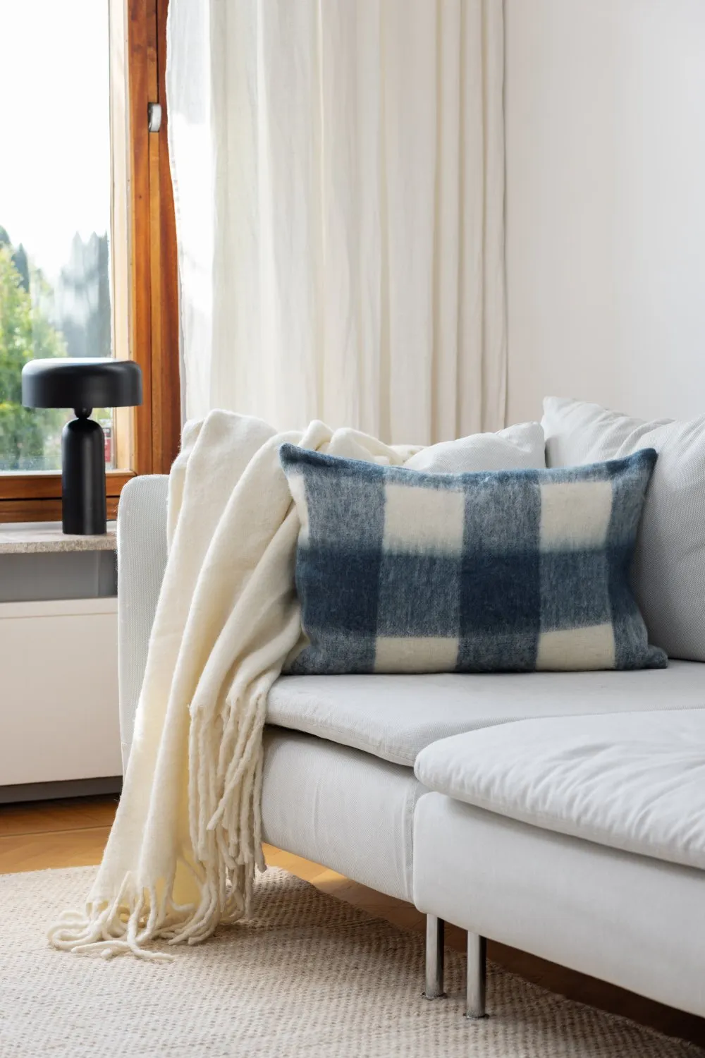Tyynynpäällinen villasekoite - Phoebe (sininen)