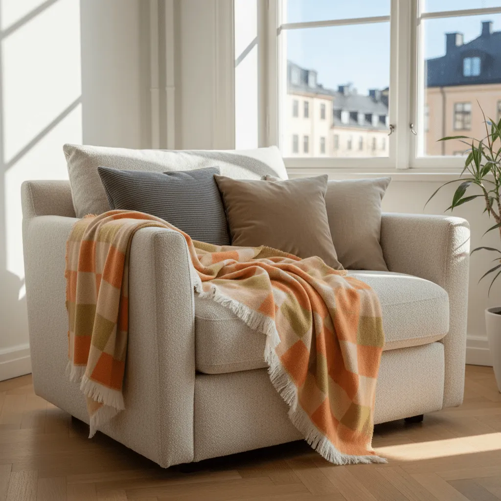 Viltit - Villasekoiteplaid - Audrey Check (beige/keltainen/oranssi)