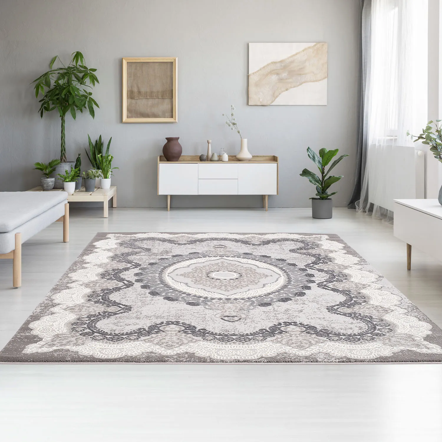 Wilton-matto - Sari (harmaa)