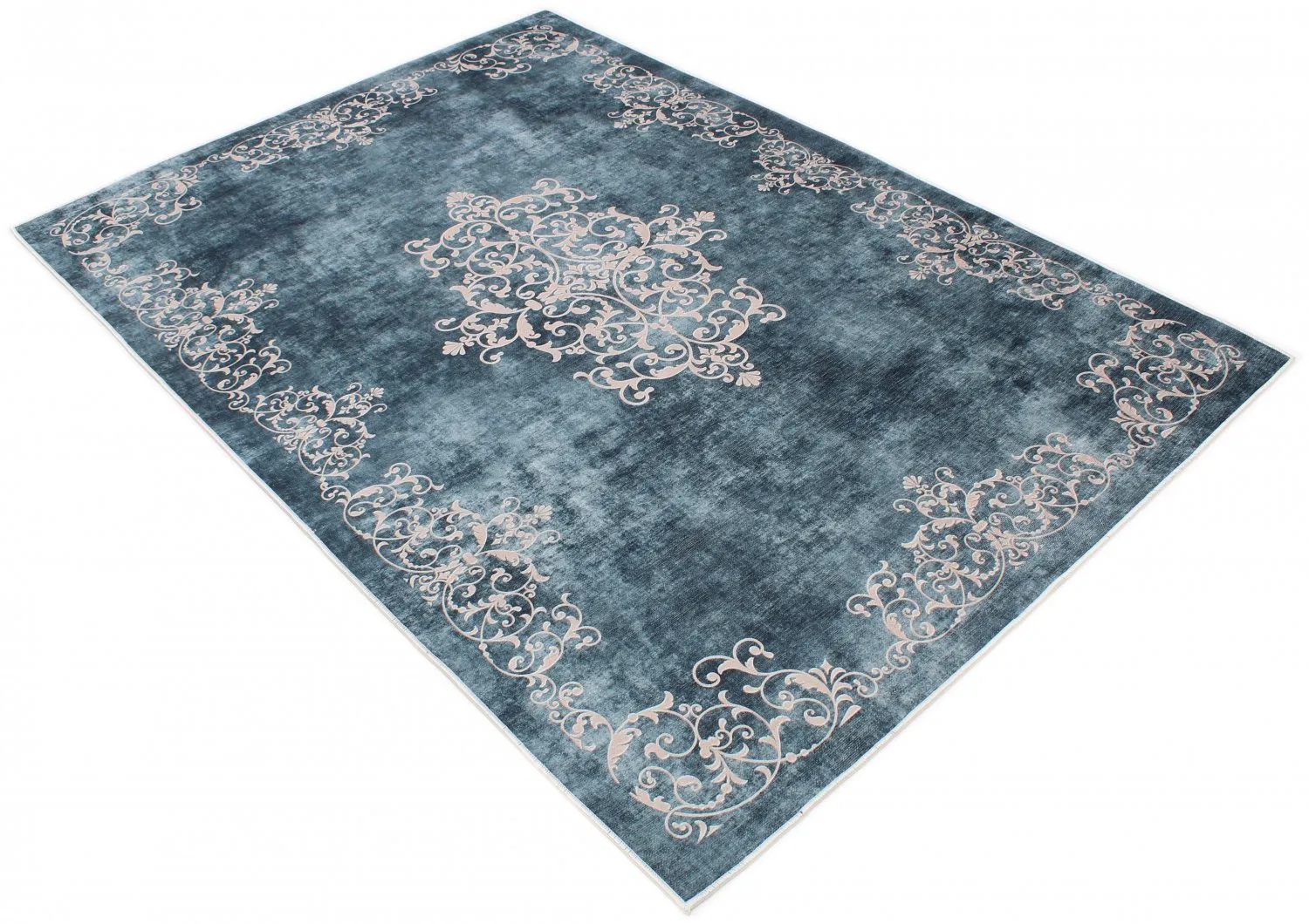 Wilton-matto - Santi (sininen/beige)