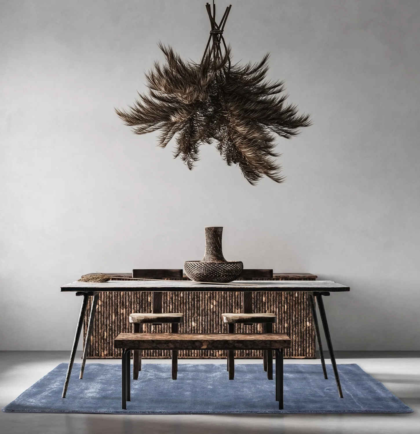 Recycled PET with viscose look (sininen)