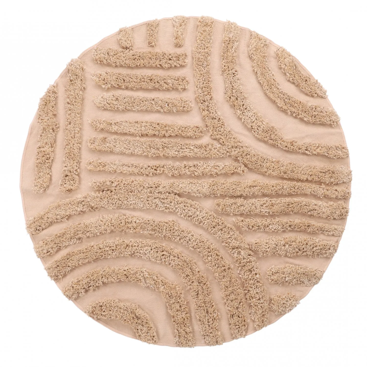 Pyöreät matot - Cazorla Natural Cotton Shaggy (beige)