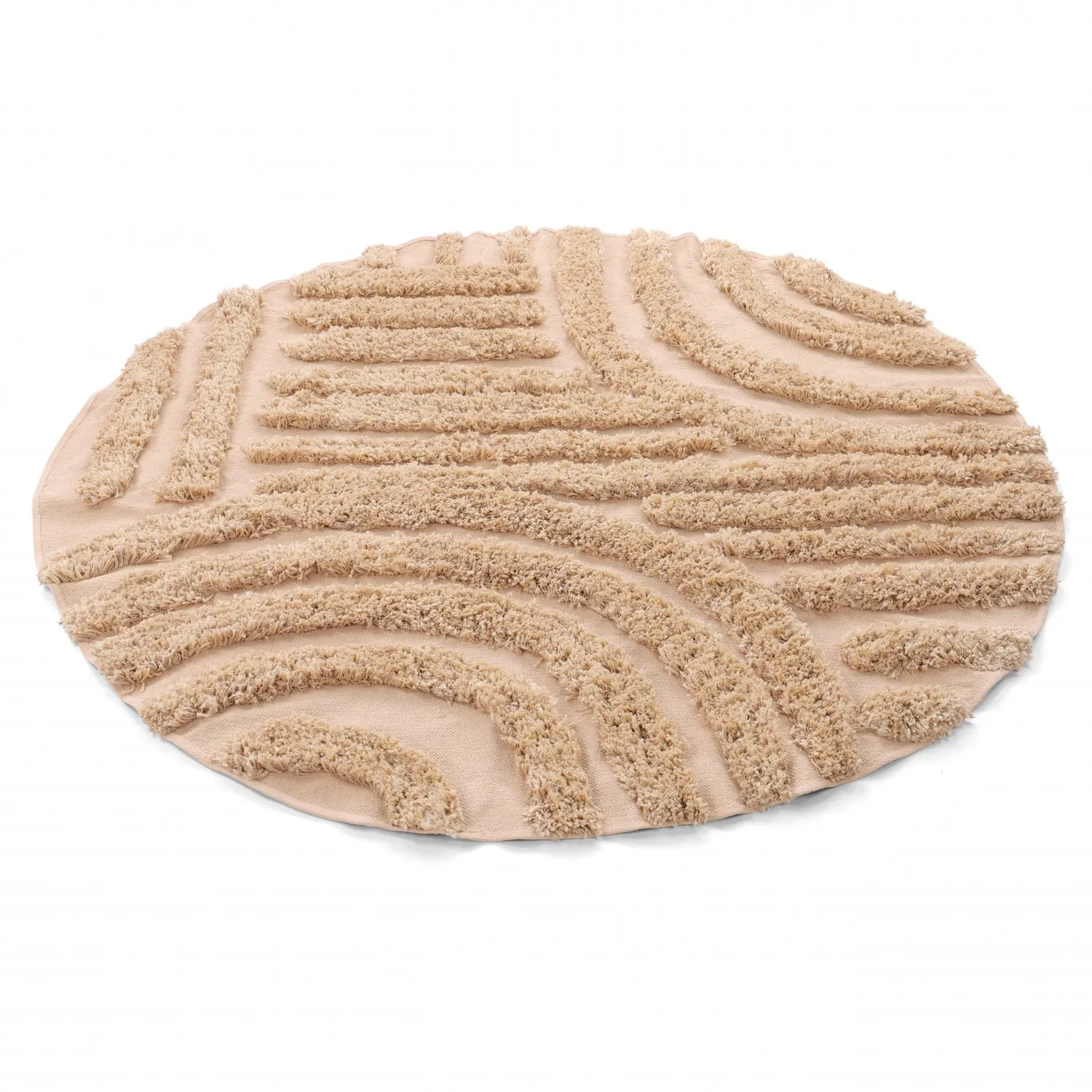 Pyöreät matot - Cazorla Natural Cotton Shaggy (beige)