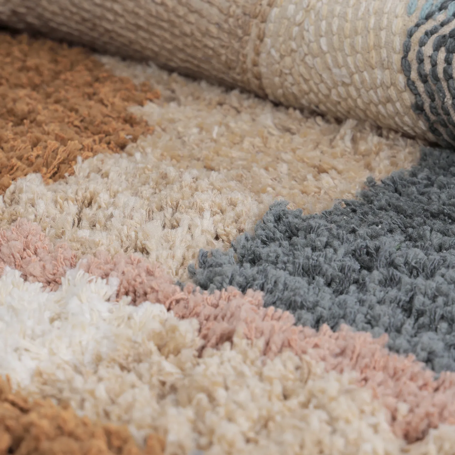 Pyöreät matot - Cefalu Natural Cotton Shaggy (multi)