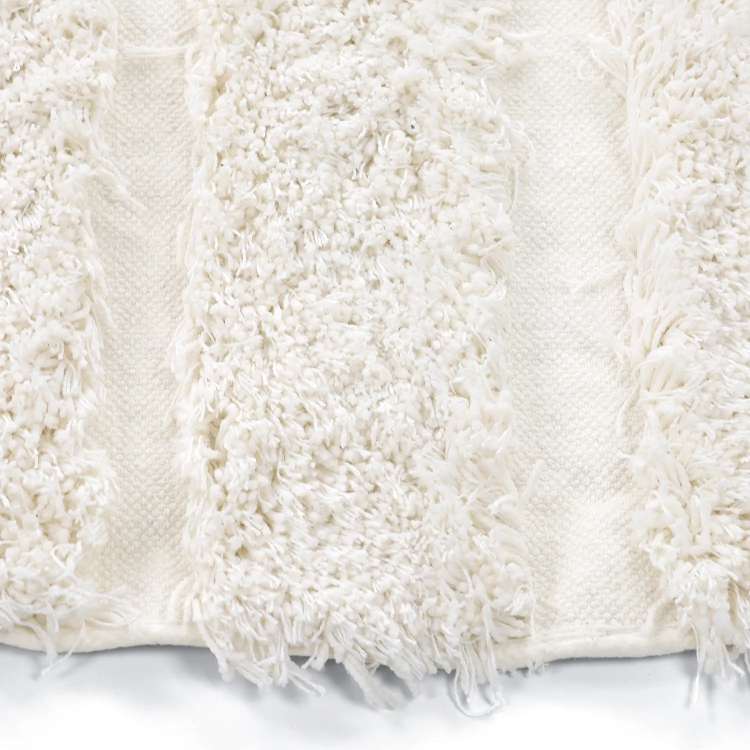 Pyöreät matot - Lindos Natural Cotton Shaggy (valkoinen)