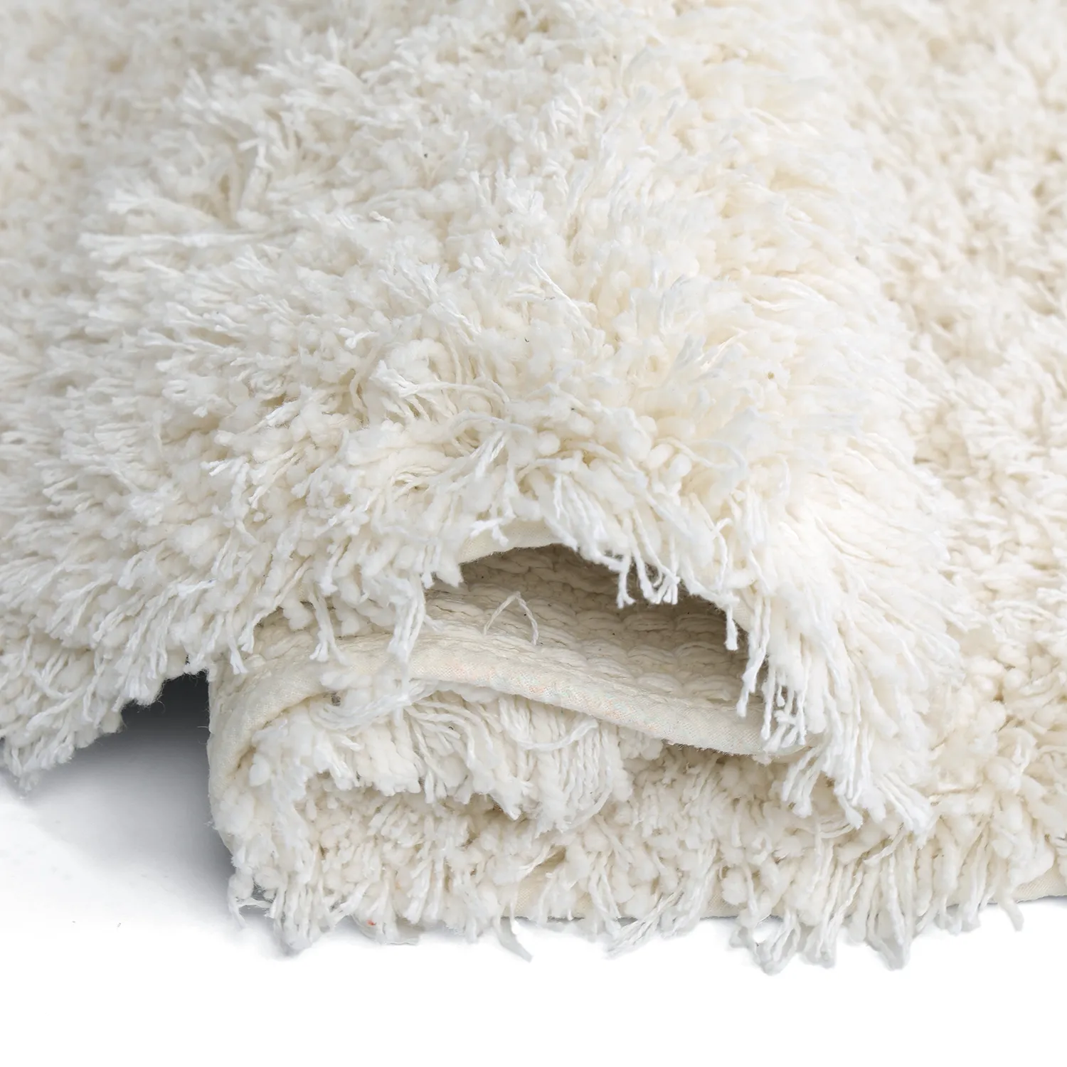 Pyöreät matot - Lindos Natural Cotton Shaggy (valkoinen)